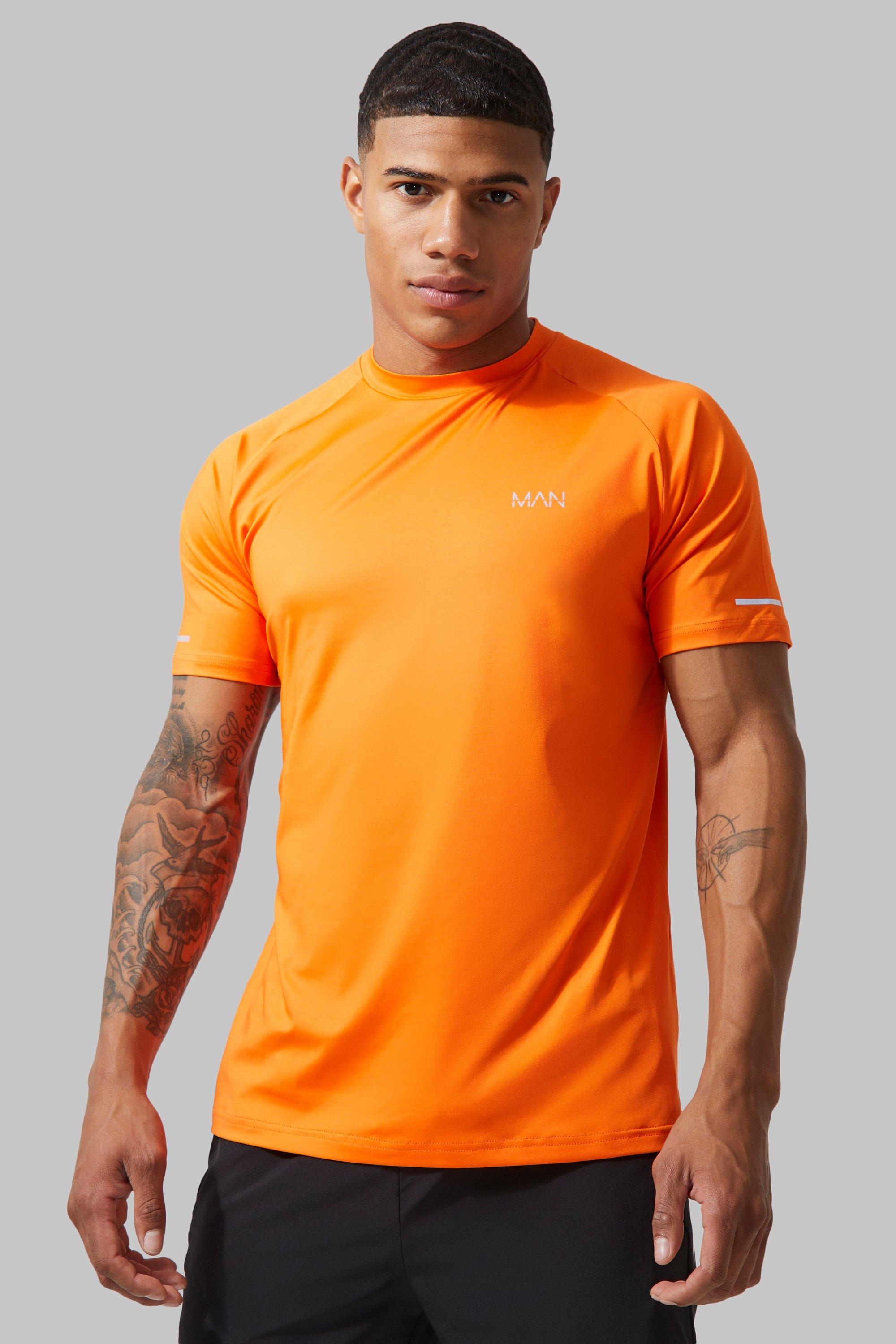 Image of T-shirt Man Active Gym con maniche raglan, Arancio