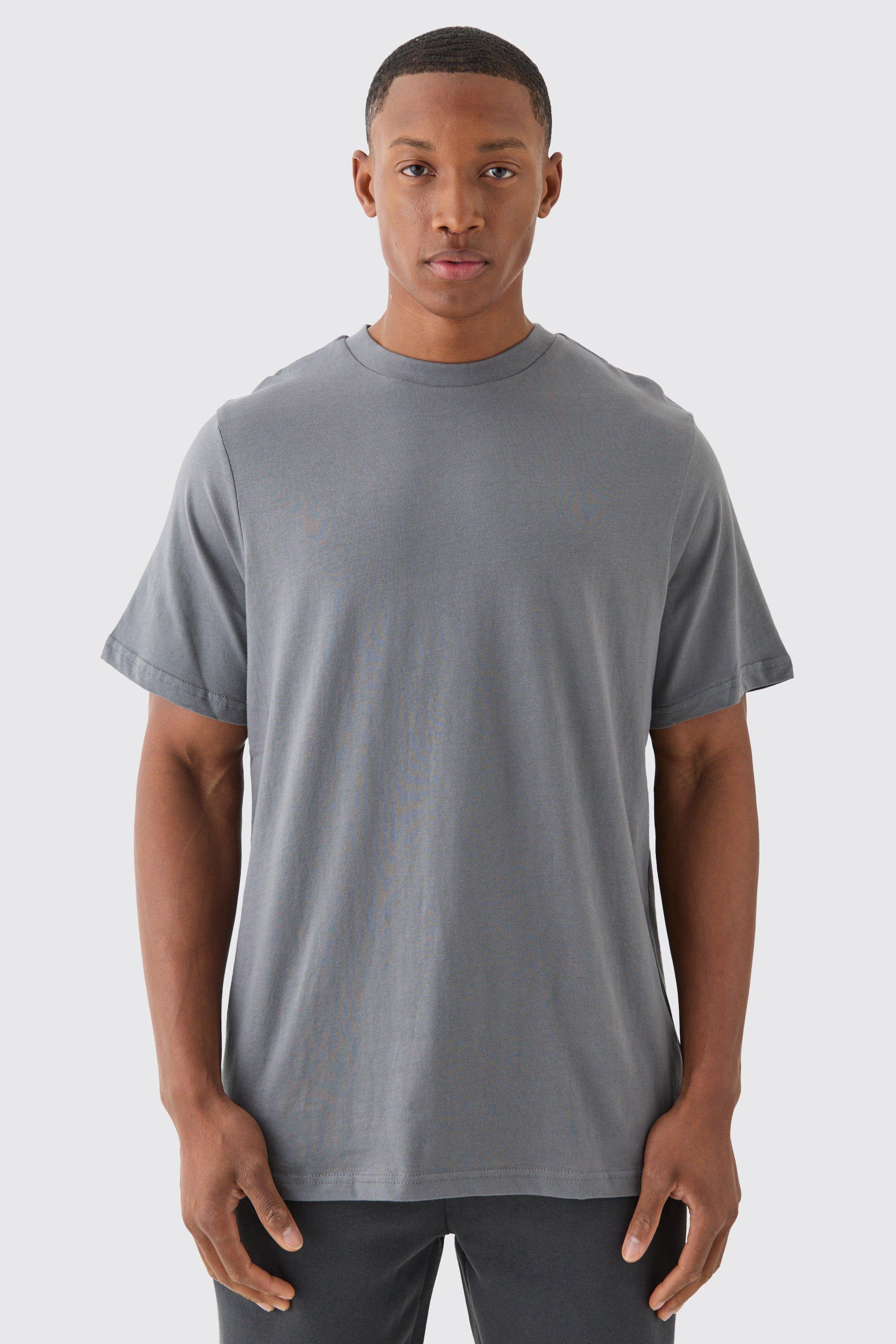 Mens Grey Basic Crew Neck T-shirt, Grey