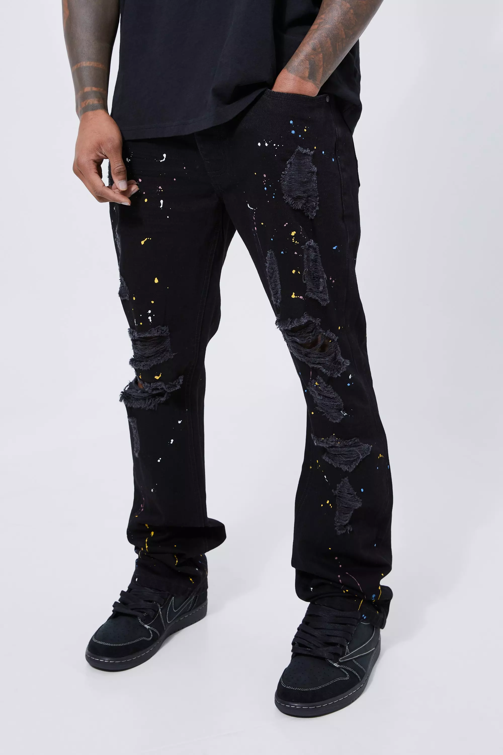 Splatter paint jeans store mens