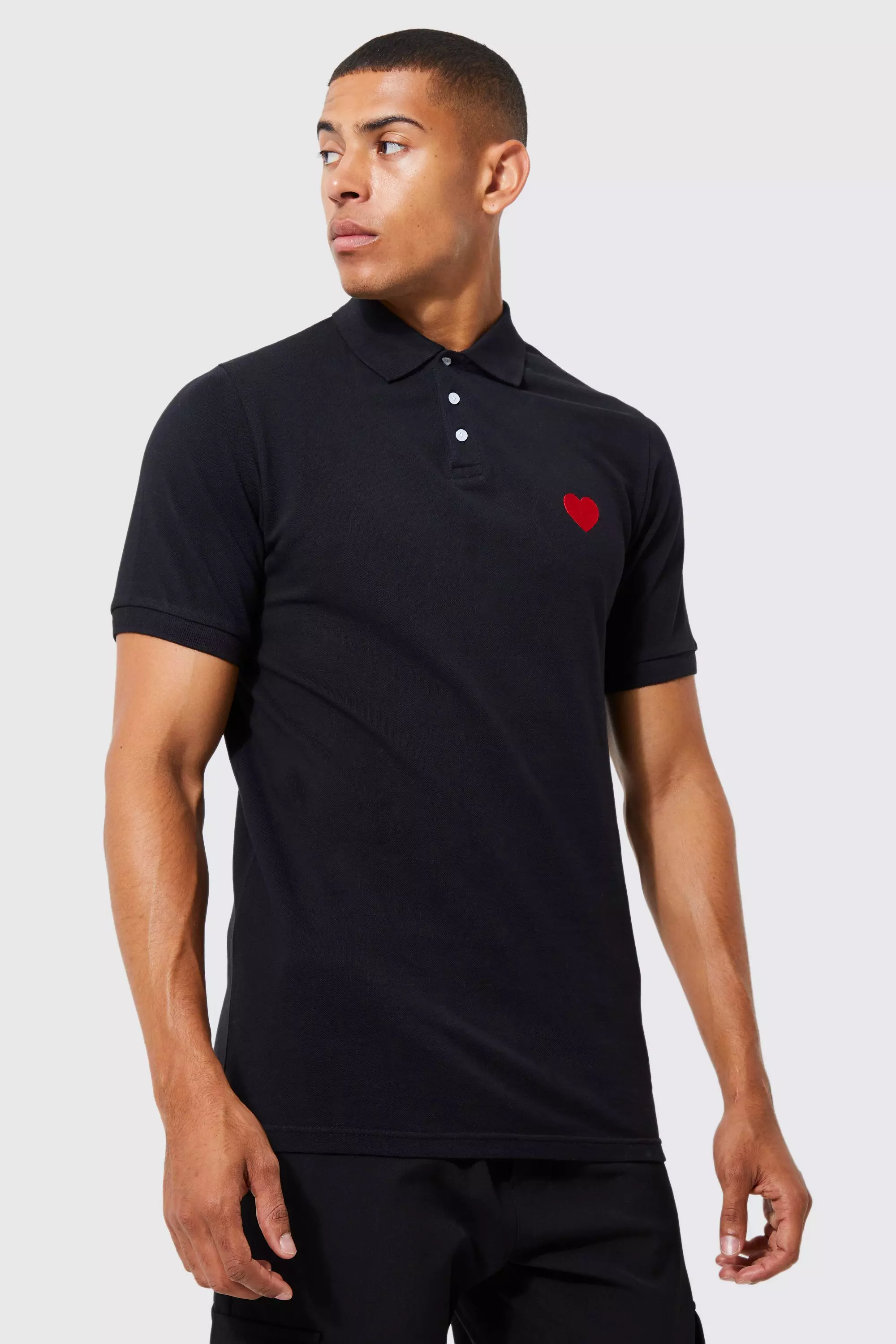 black cdg polo