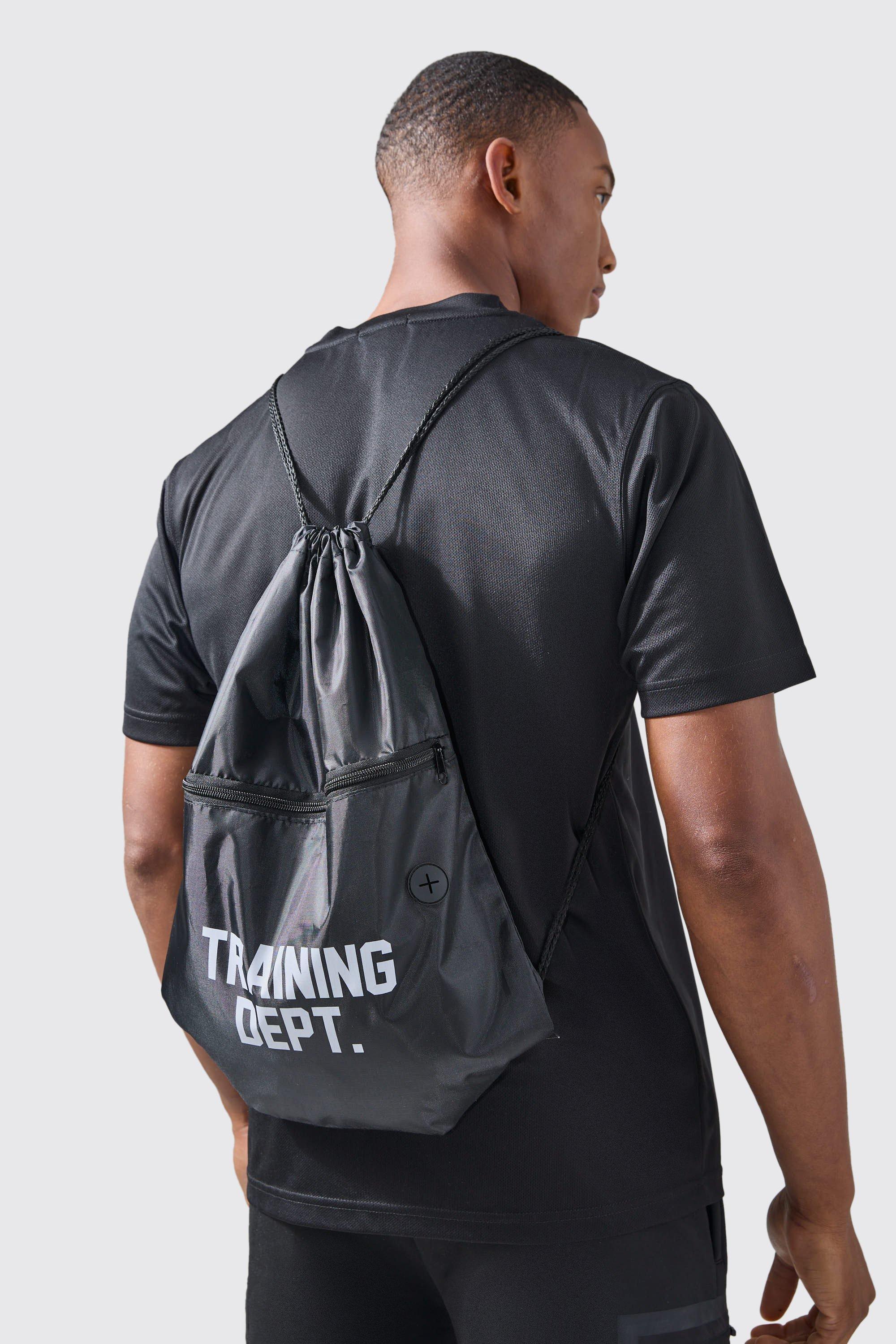 Mens Black Man Active Training Dept String Bag, Black