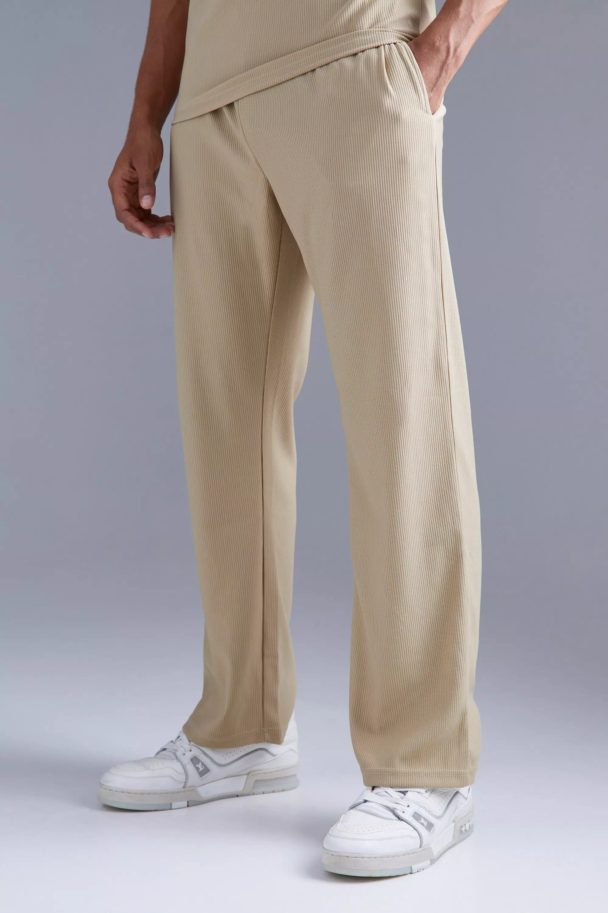 Straight Leg Ribbed Sweatpants