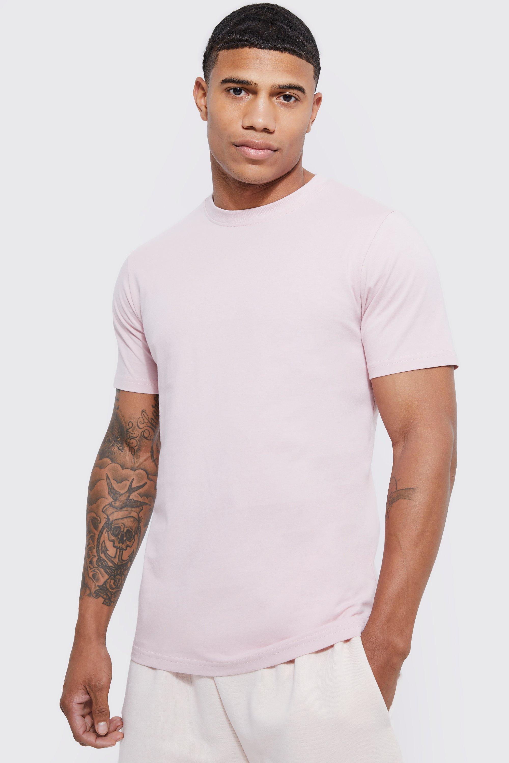 Mens Pink Slim Fit T-shirt, Pink