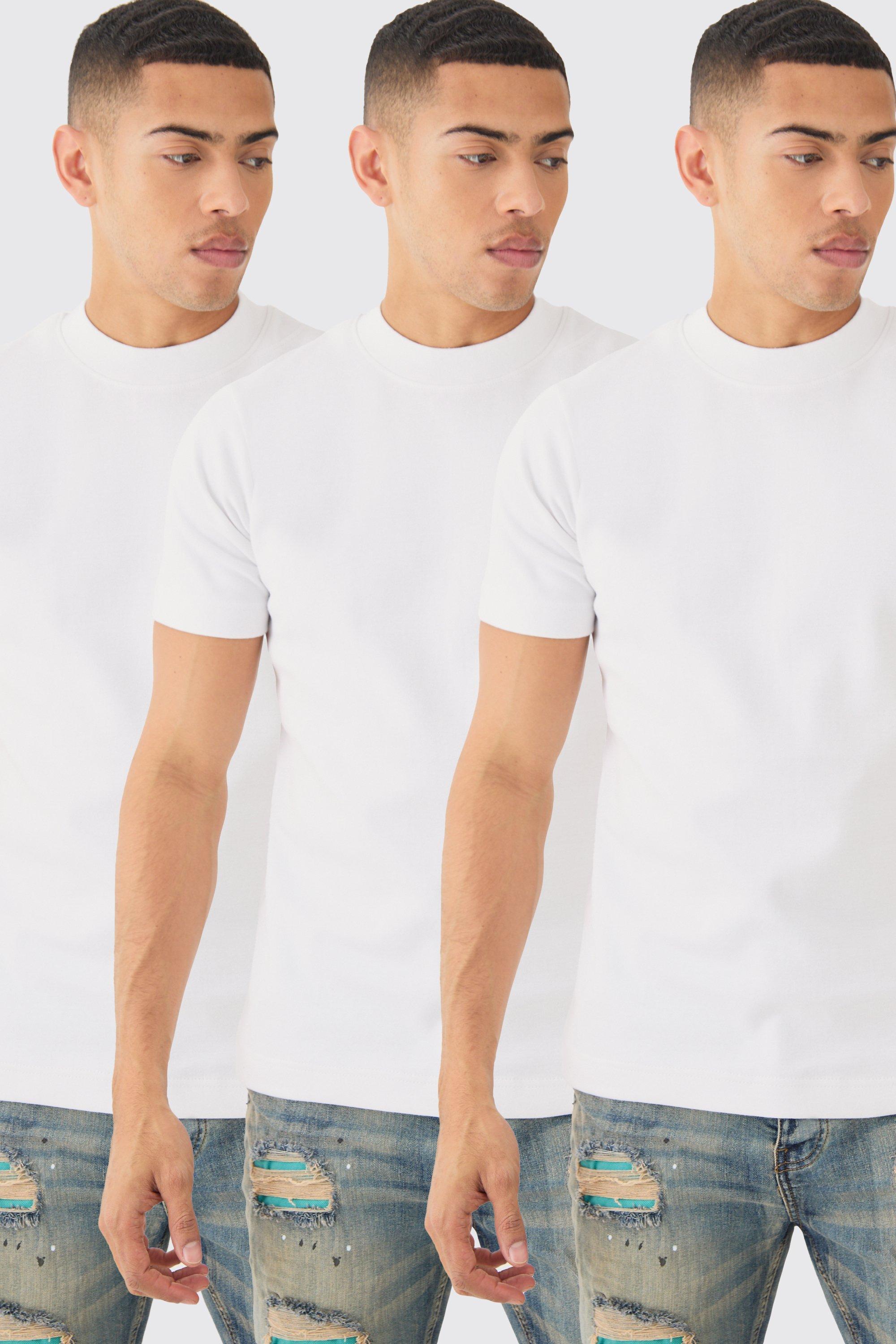 Mens Multi 3 Pack Slim Fit T-shirt, Multi