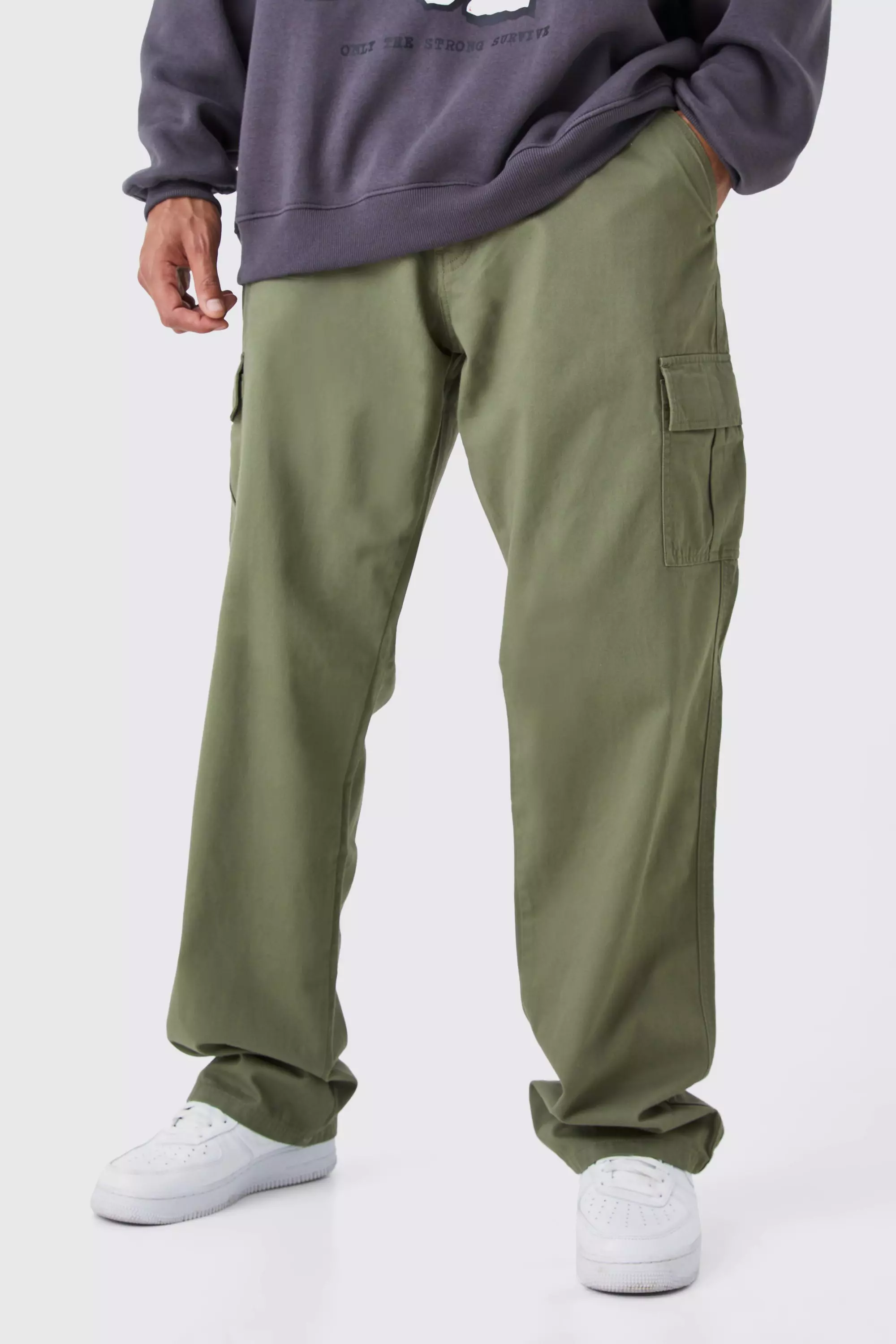 Men's Khaki Cargo Trousers, Khaki Cargo Pants