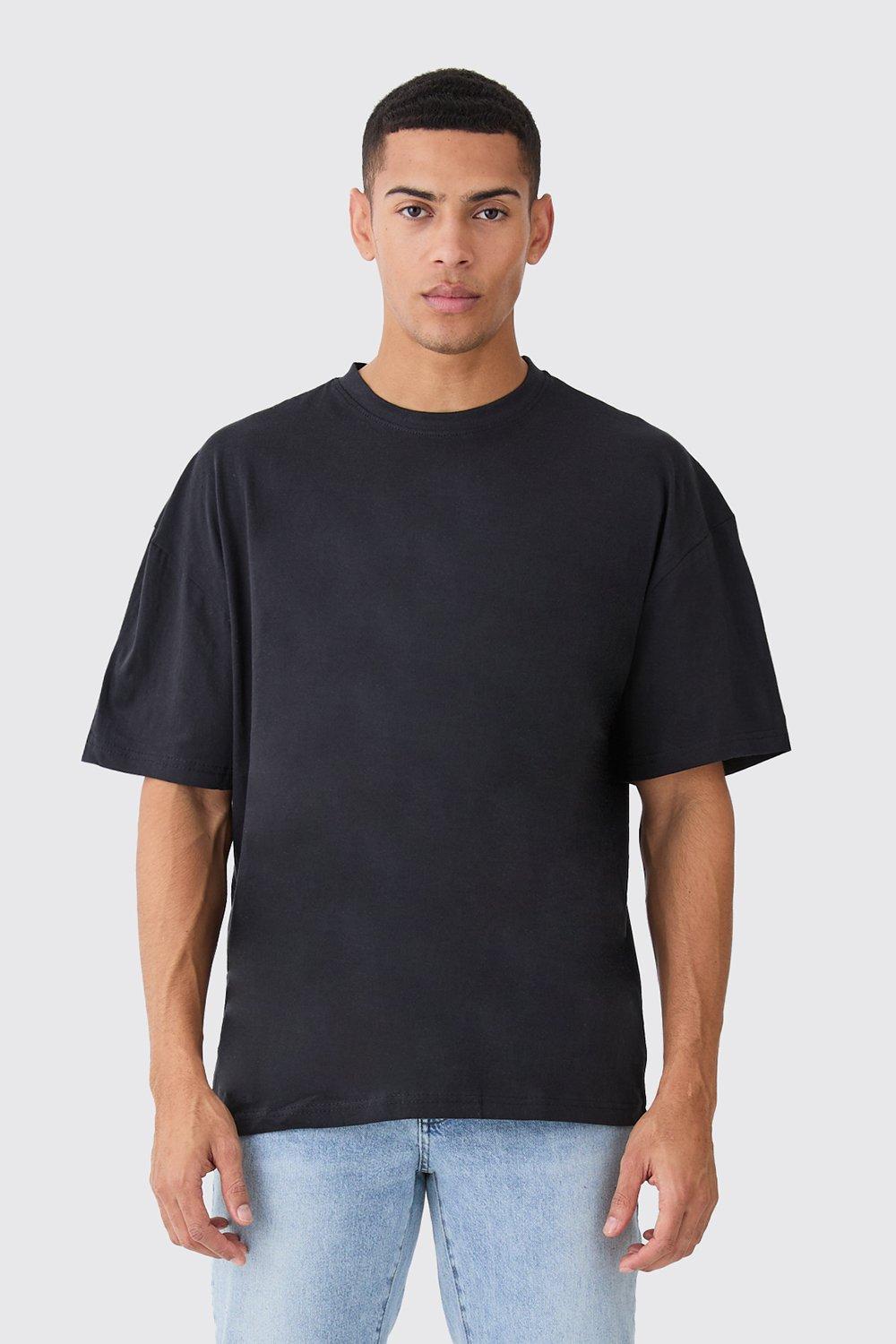 Image of T-shirt oversize Basic a girocollo, Nero