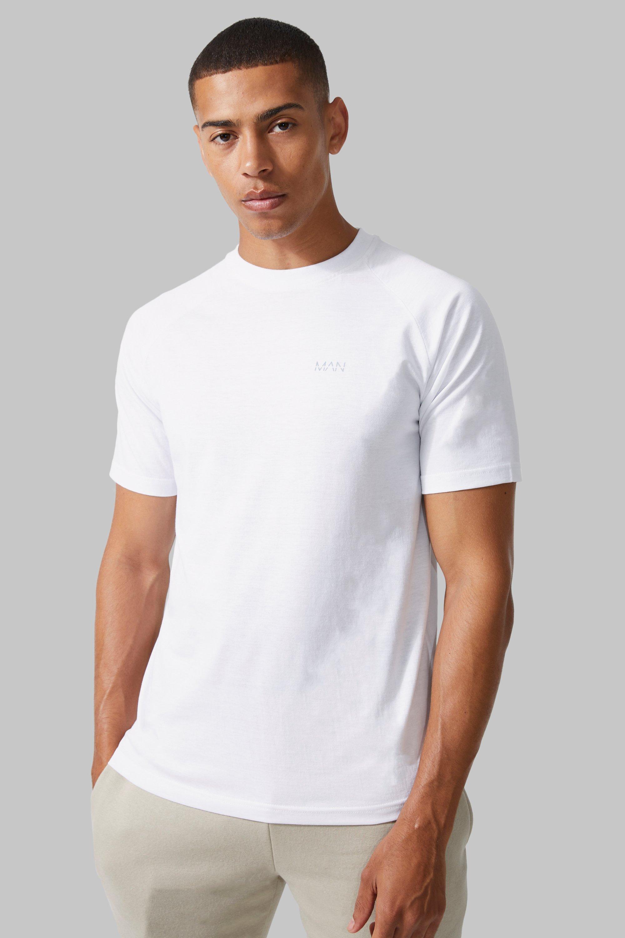Image of T-shirt Man Active Gym con maniche raglan, Bianco