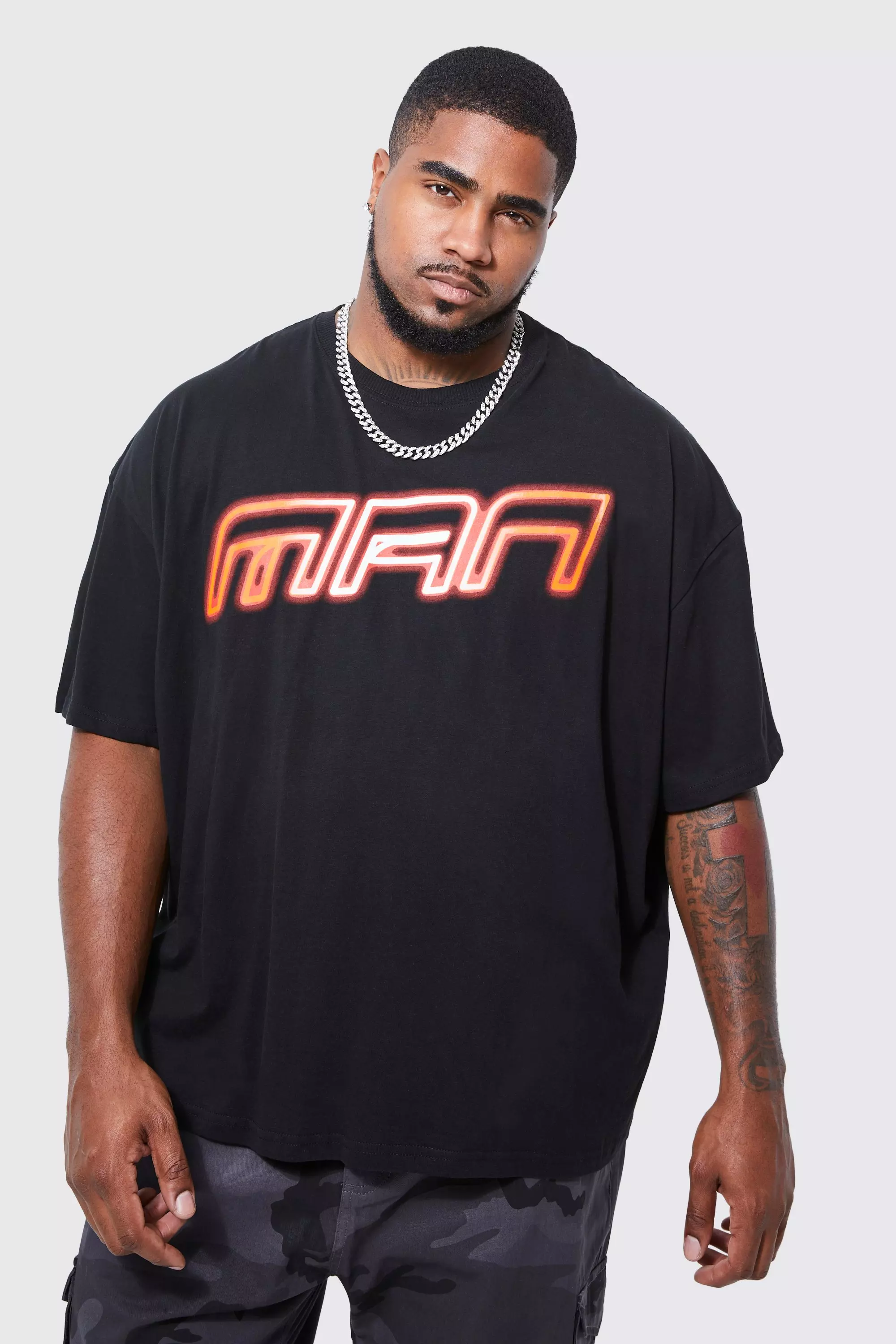 Black and orange hot sale t shirt mens