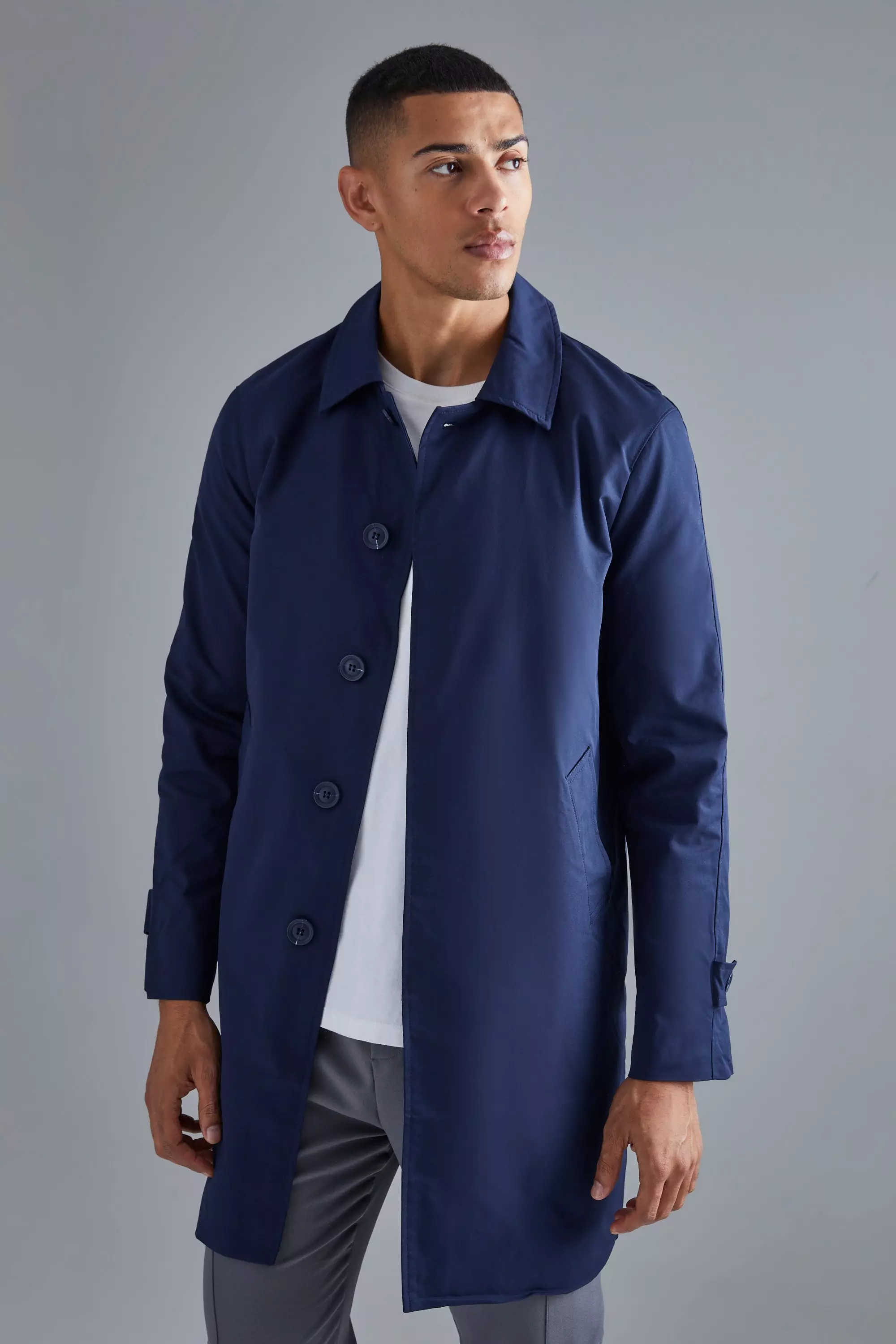 Casual mac jacket in on sale twill