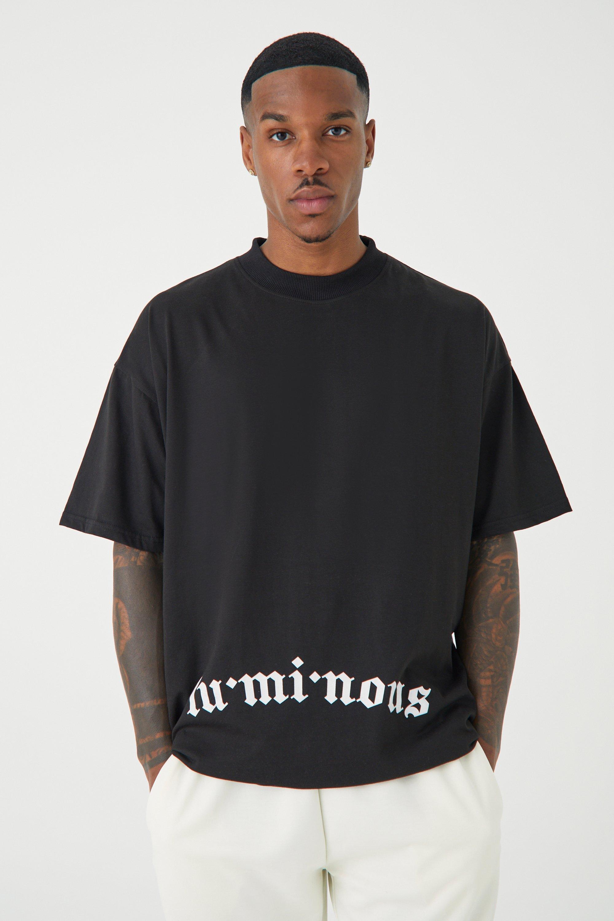Mens Black Oversized Renaissance Graphic T Shirt, Black