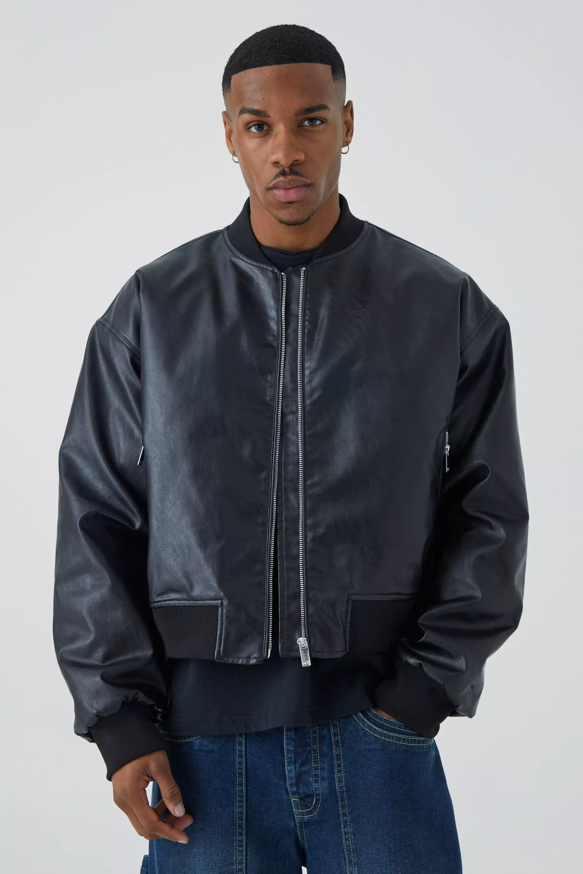 Warm black shop bomber jacket