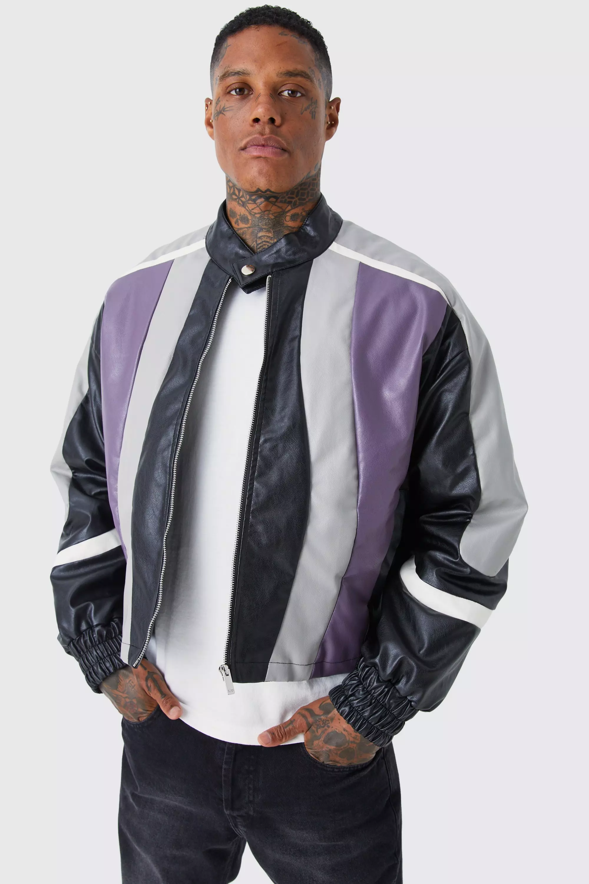 Purple funnel deals neck coat