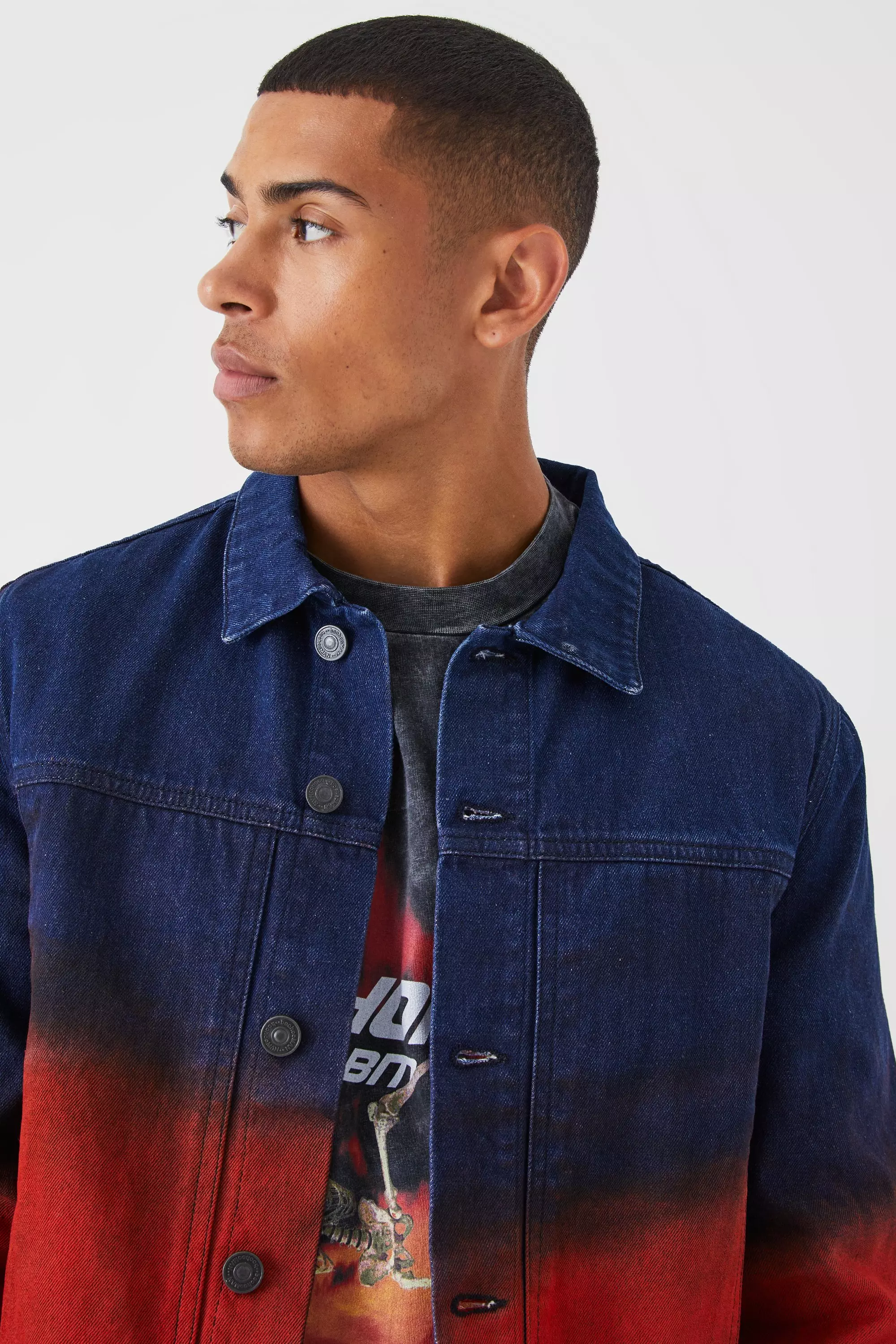 Veste en jean tie dye boohooMAN FR