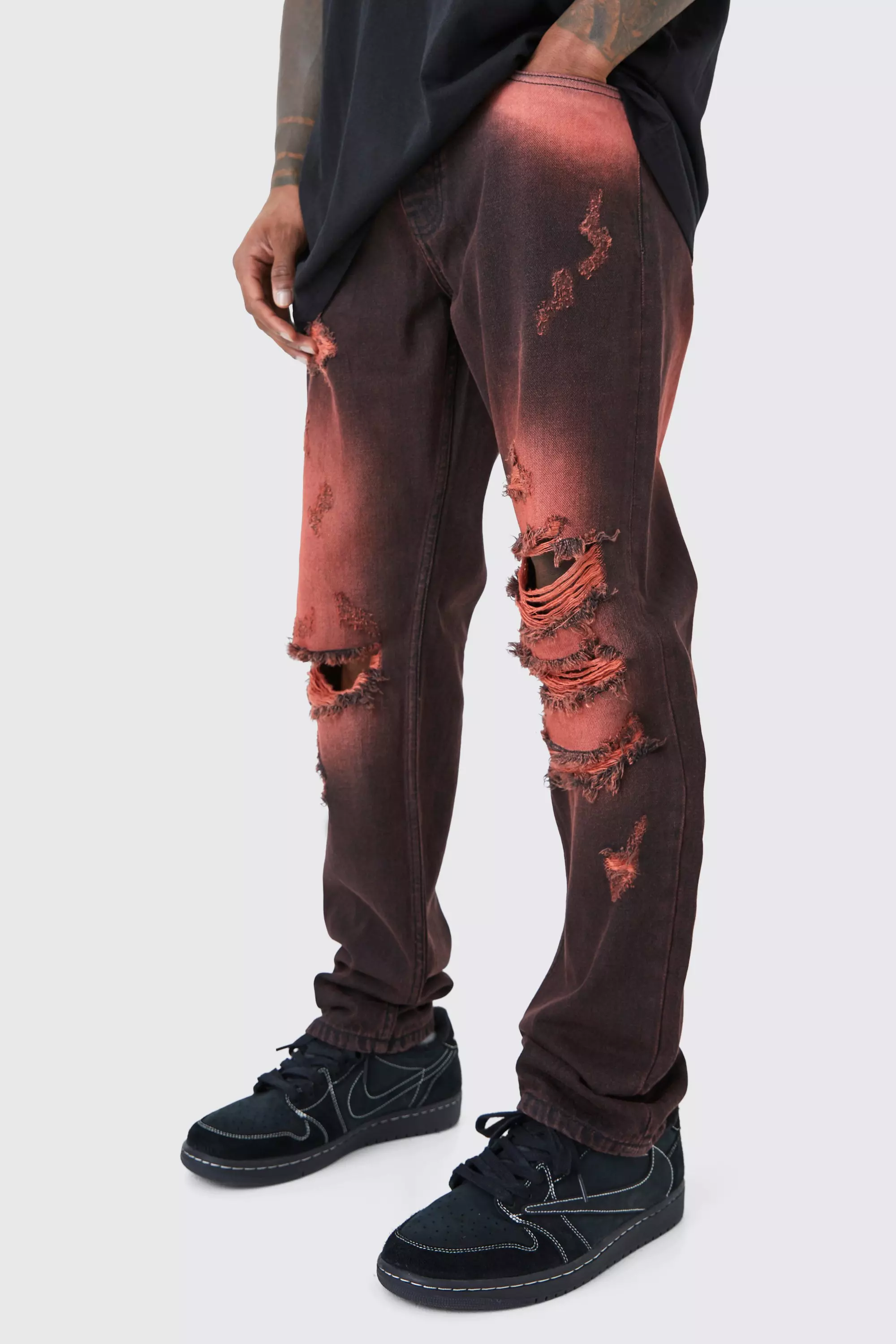 Bleached jeans mens store outfit