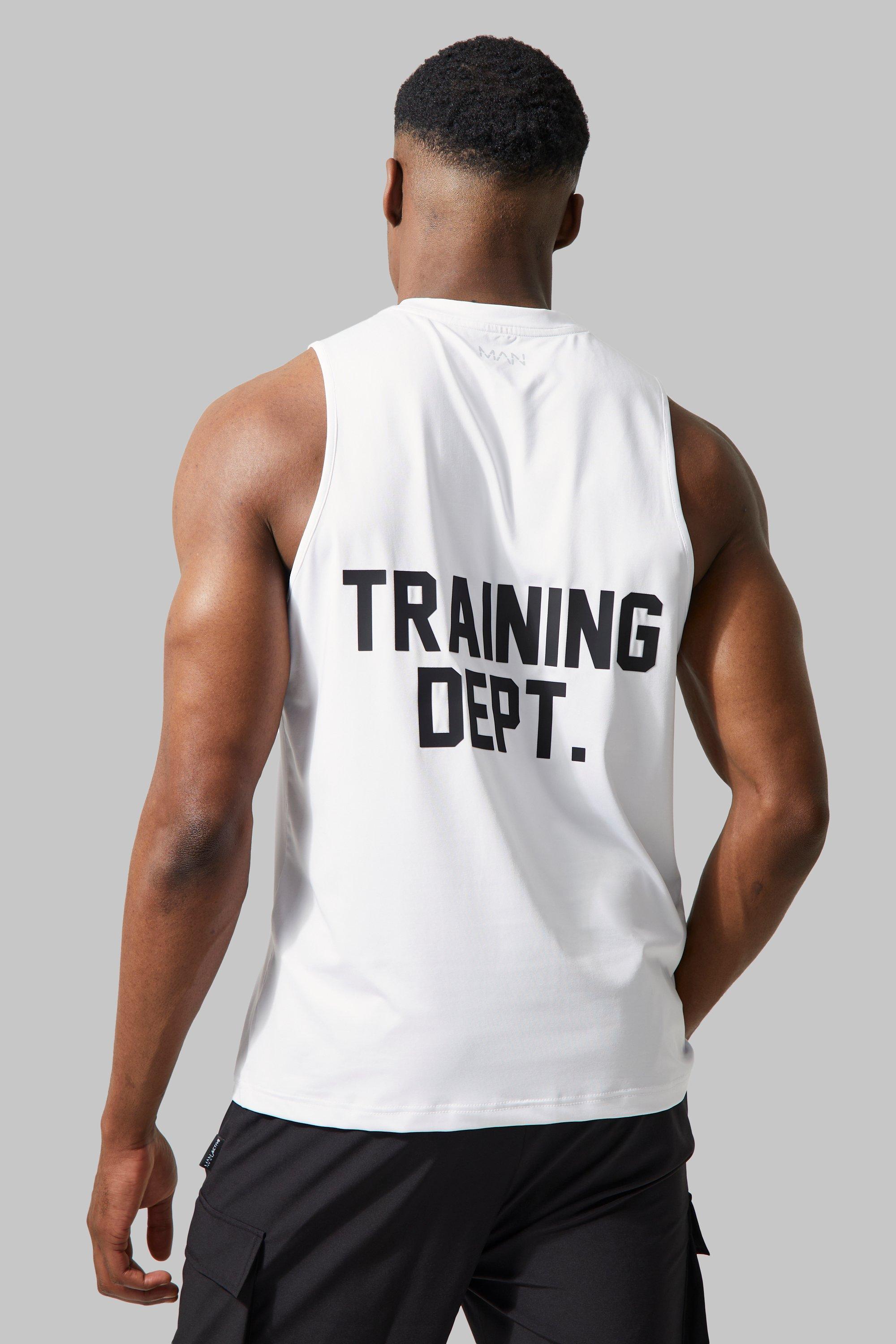 Mens White Man Active Training Dept Performance Regular Fit Vest, White