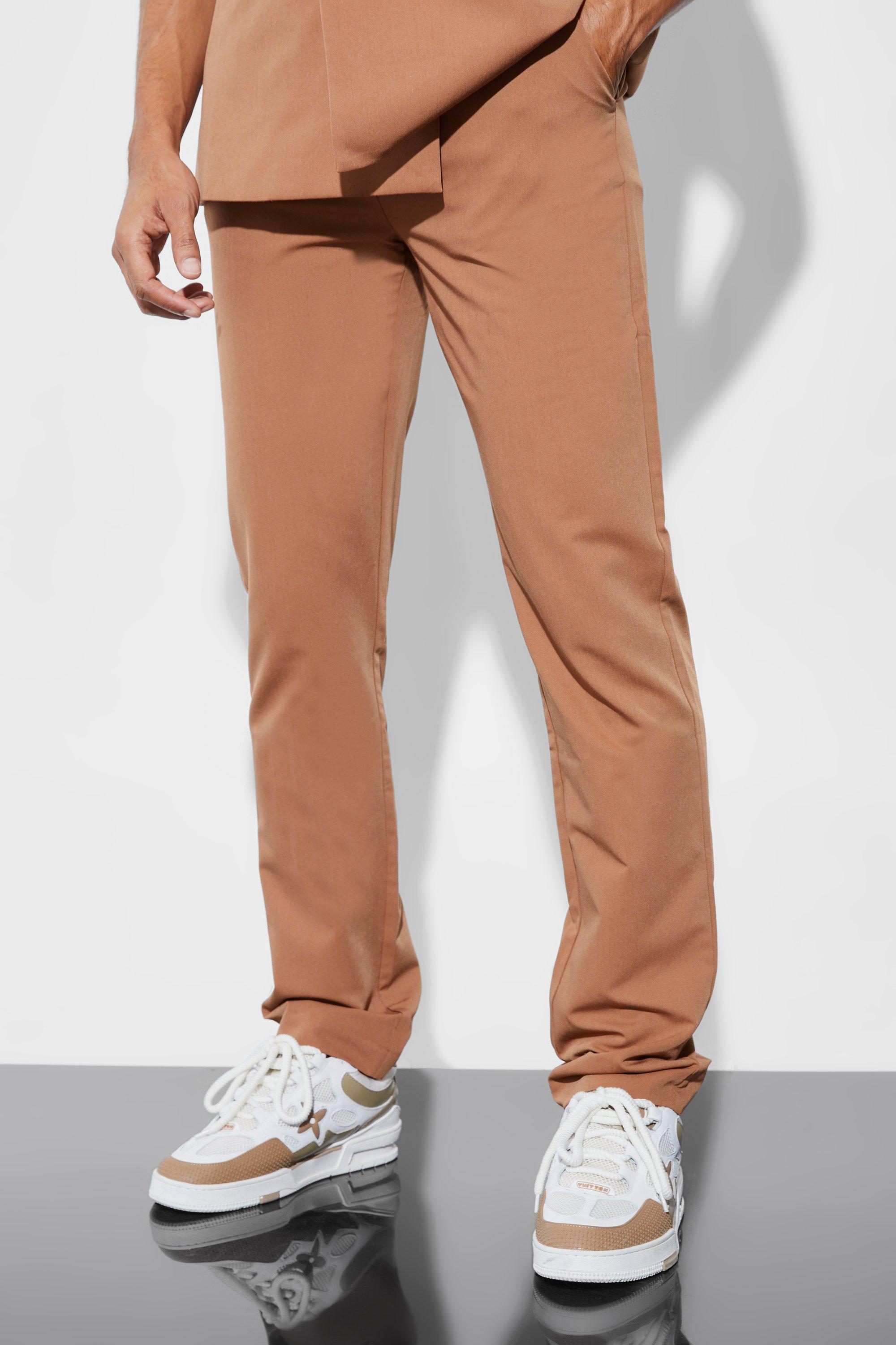 pantalon de costume droit homme - brun doré - 28r, brun doré
