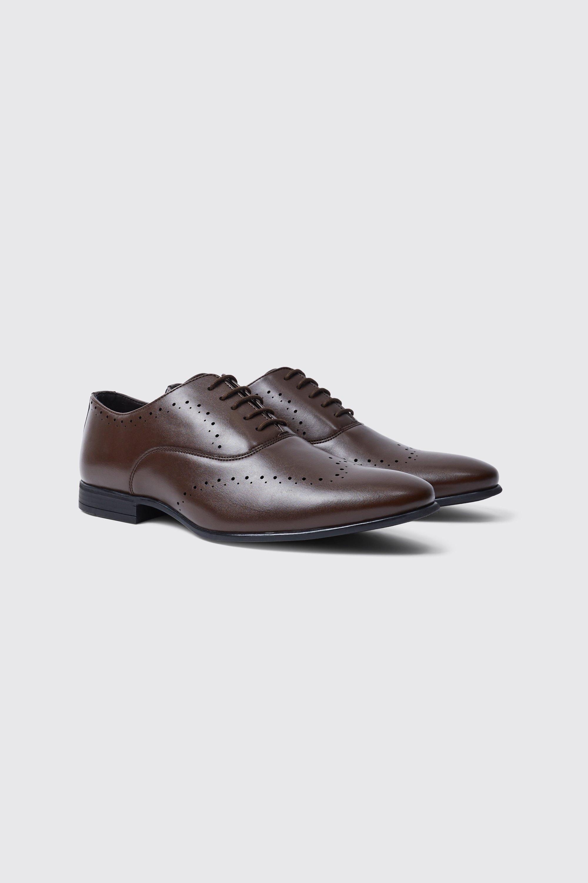 chaussures derby perforées homme - brun - 44, brun