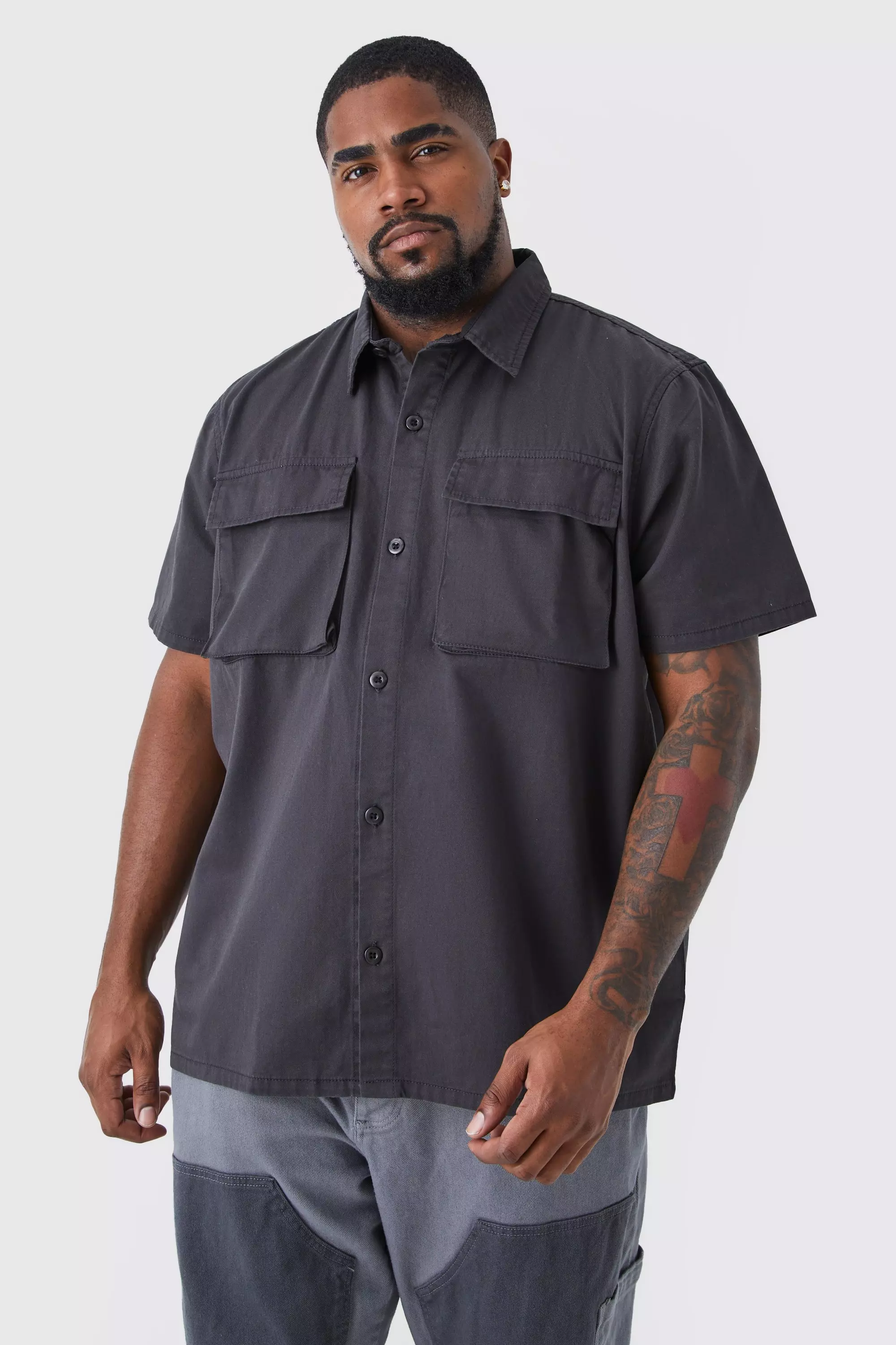 TWILL UTILITY OVERSHIRT