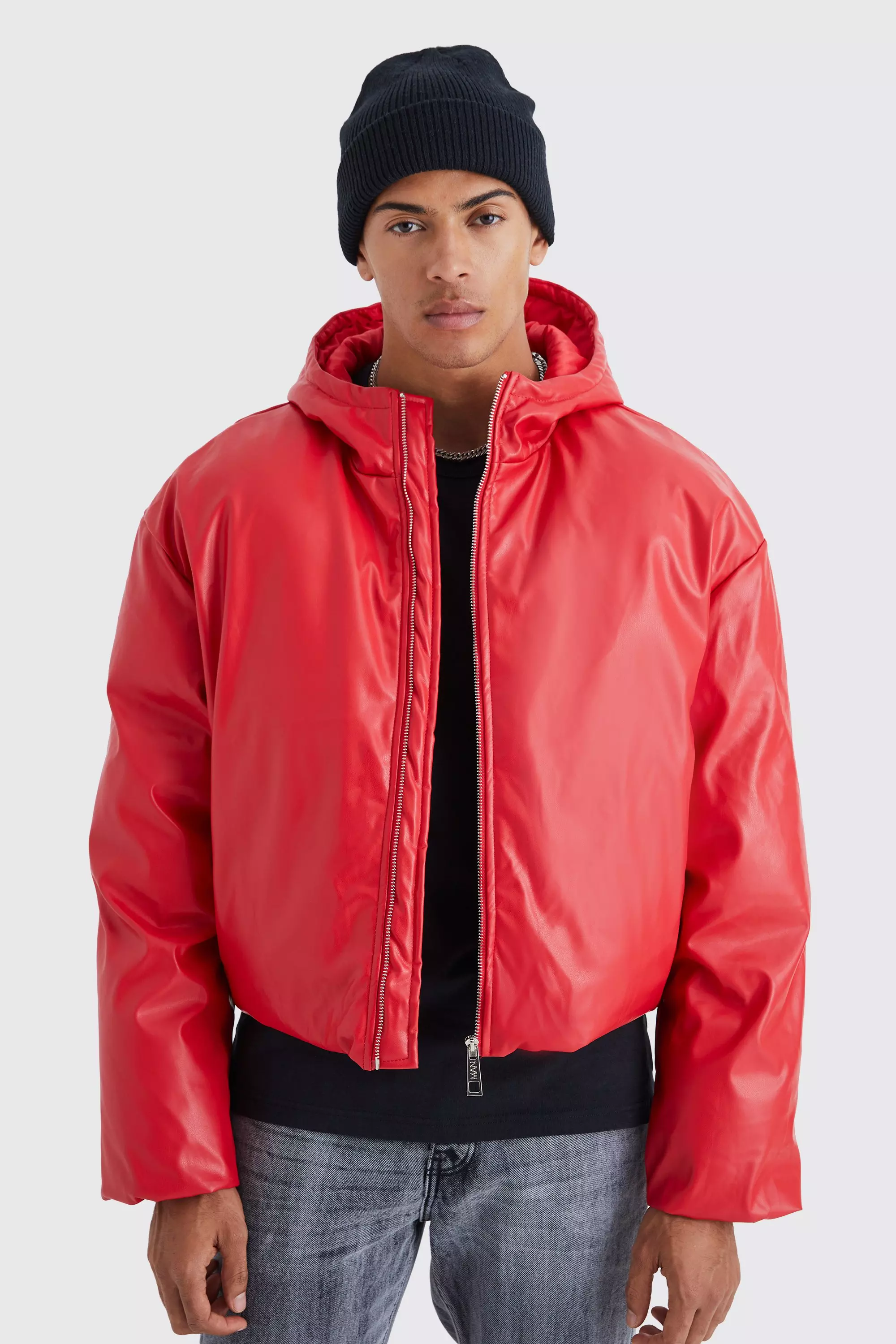 Pu padded sale jacket