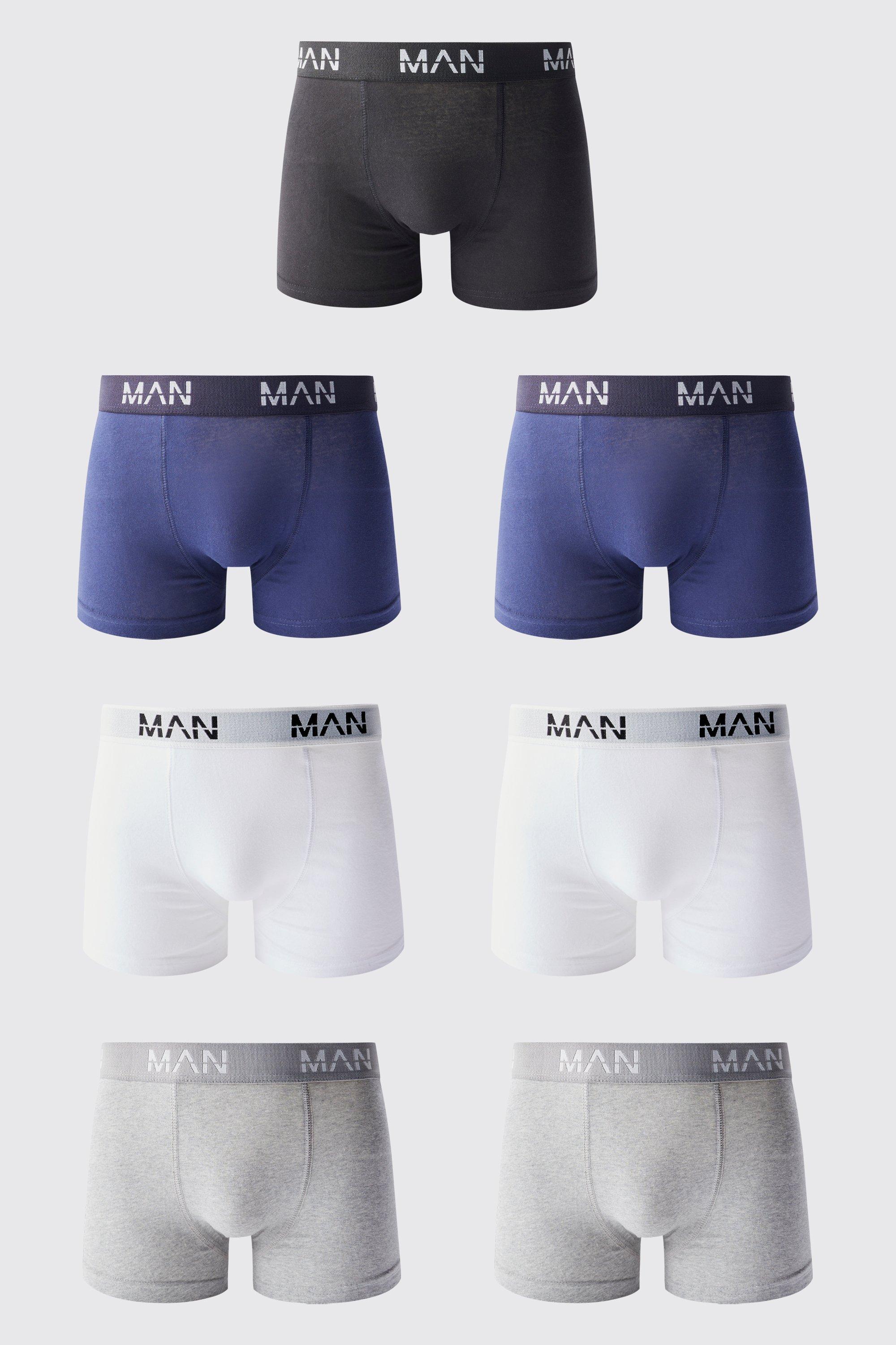 lot de 7 boxers colorés à inscription - man homme - multicolore - l, multicolore