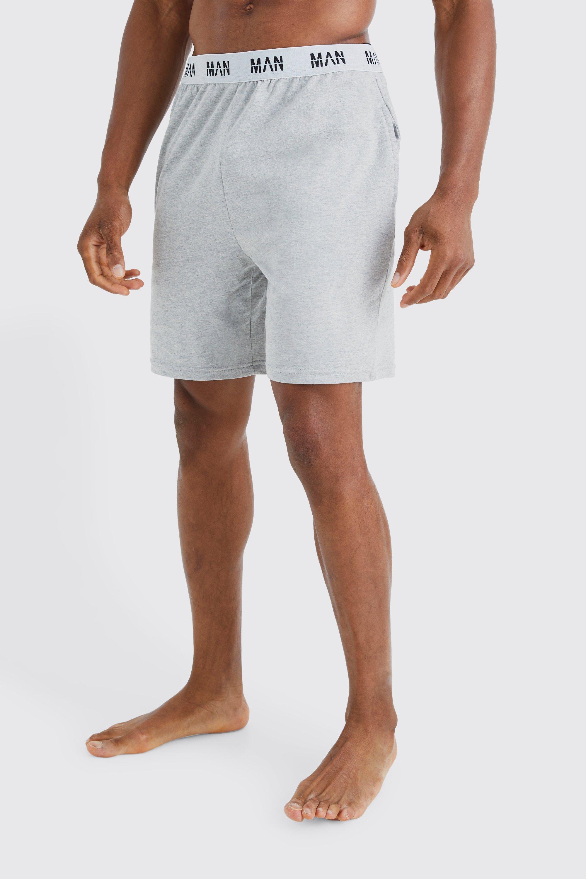 Mens Grey Man Loungewear Shorts, Grey