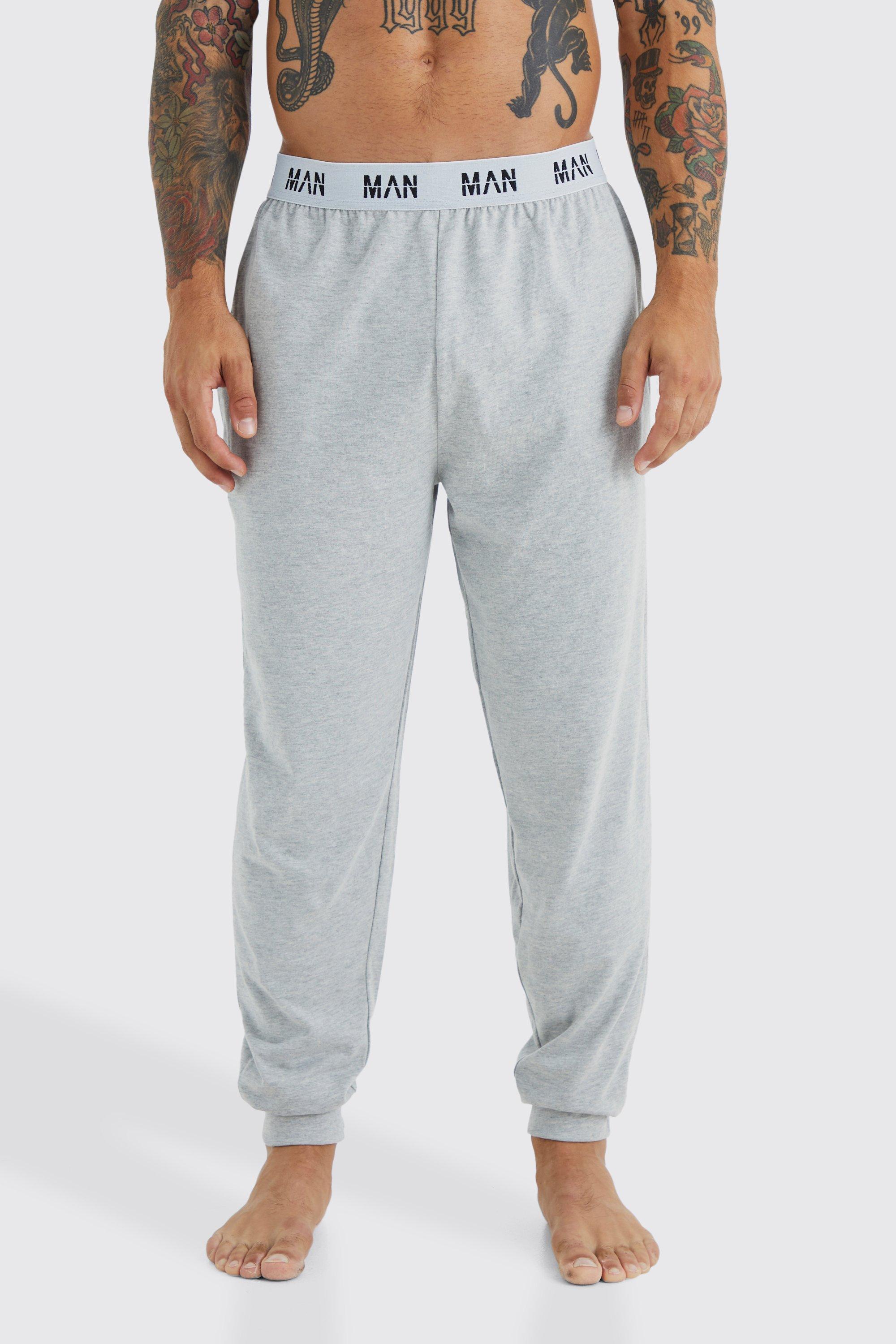 Mens Grey Man Loungewear Joggers, Grey
