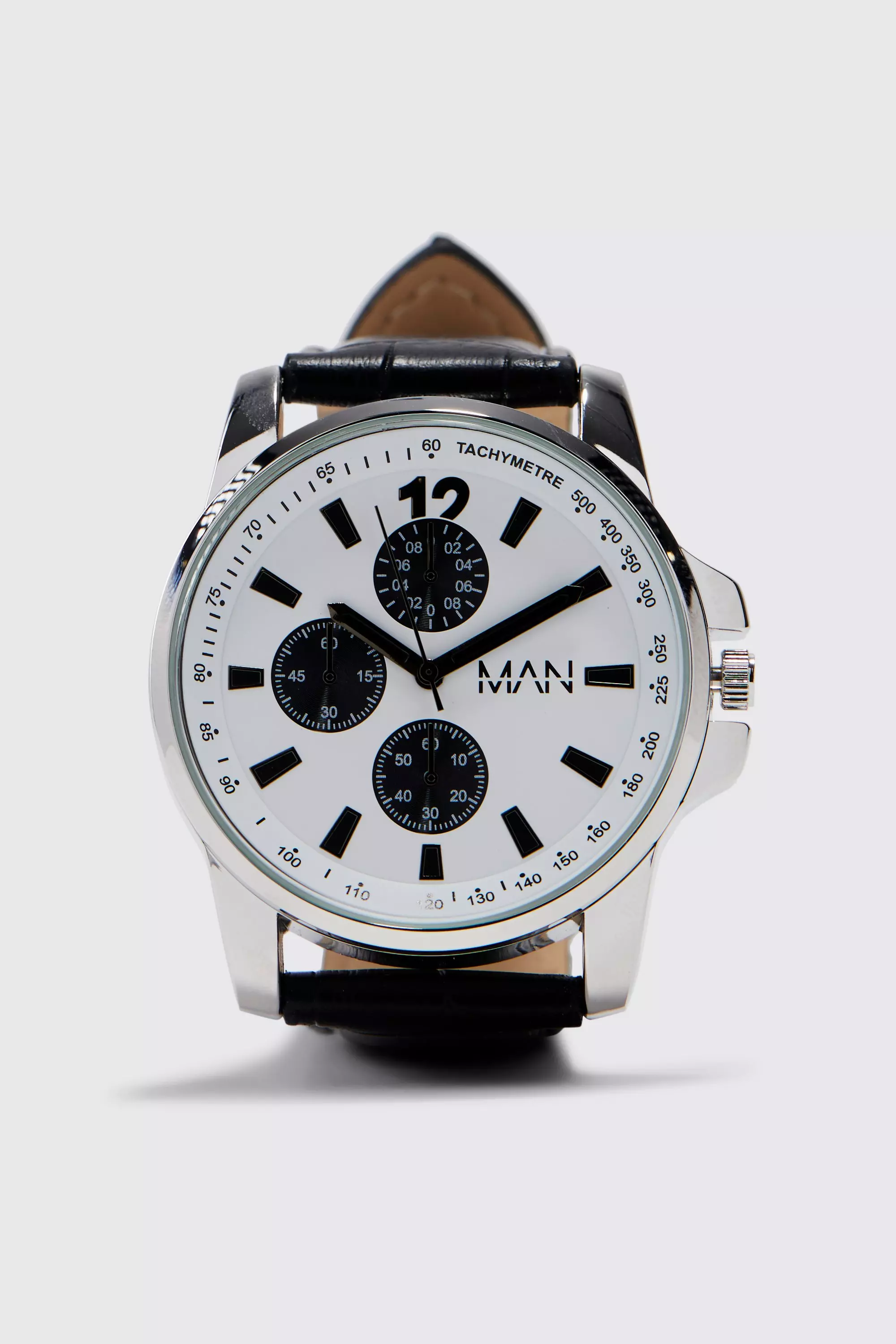 Original Man Faux Leather Strap Watch | boohooMAN USA