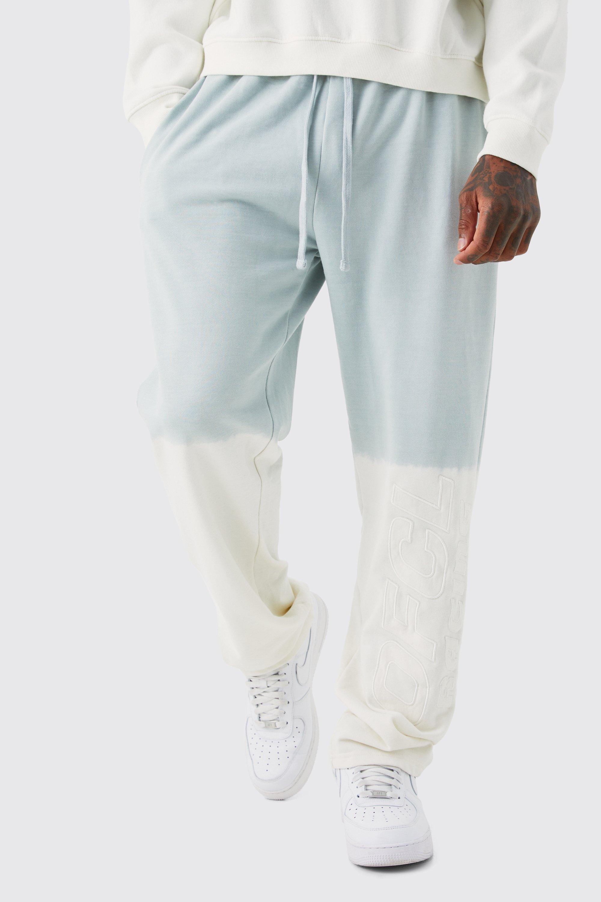 Mens Cream Relaxed Fit Heavywieght Ombre Ofcl Jogger, Cream