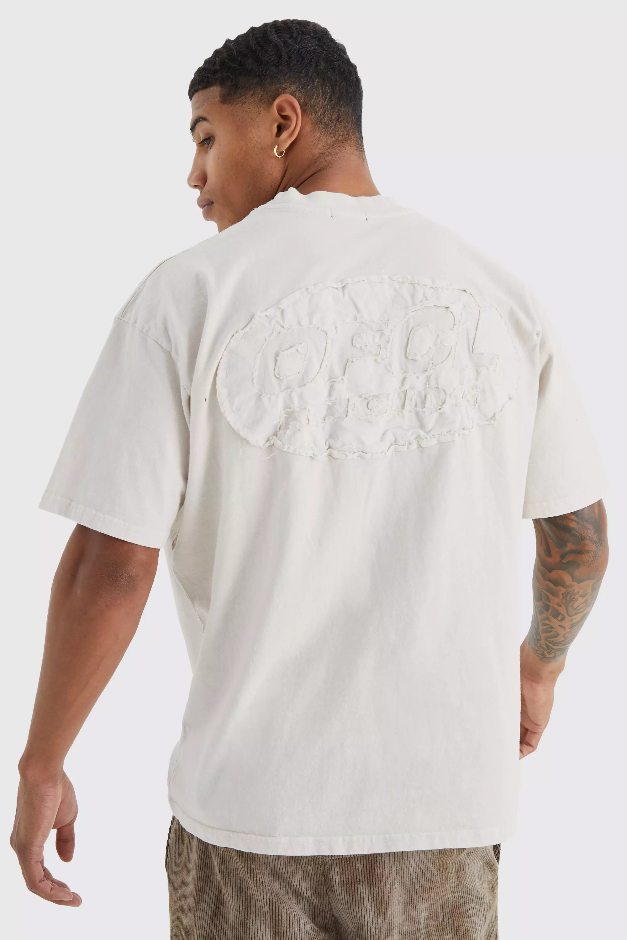 Oversized Washed Dove Graphic T-Shirt