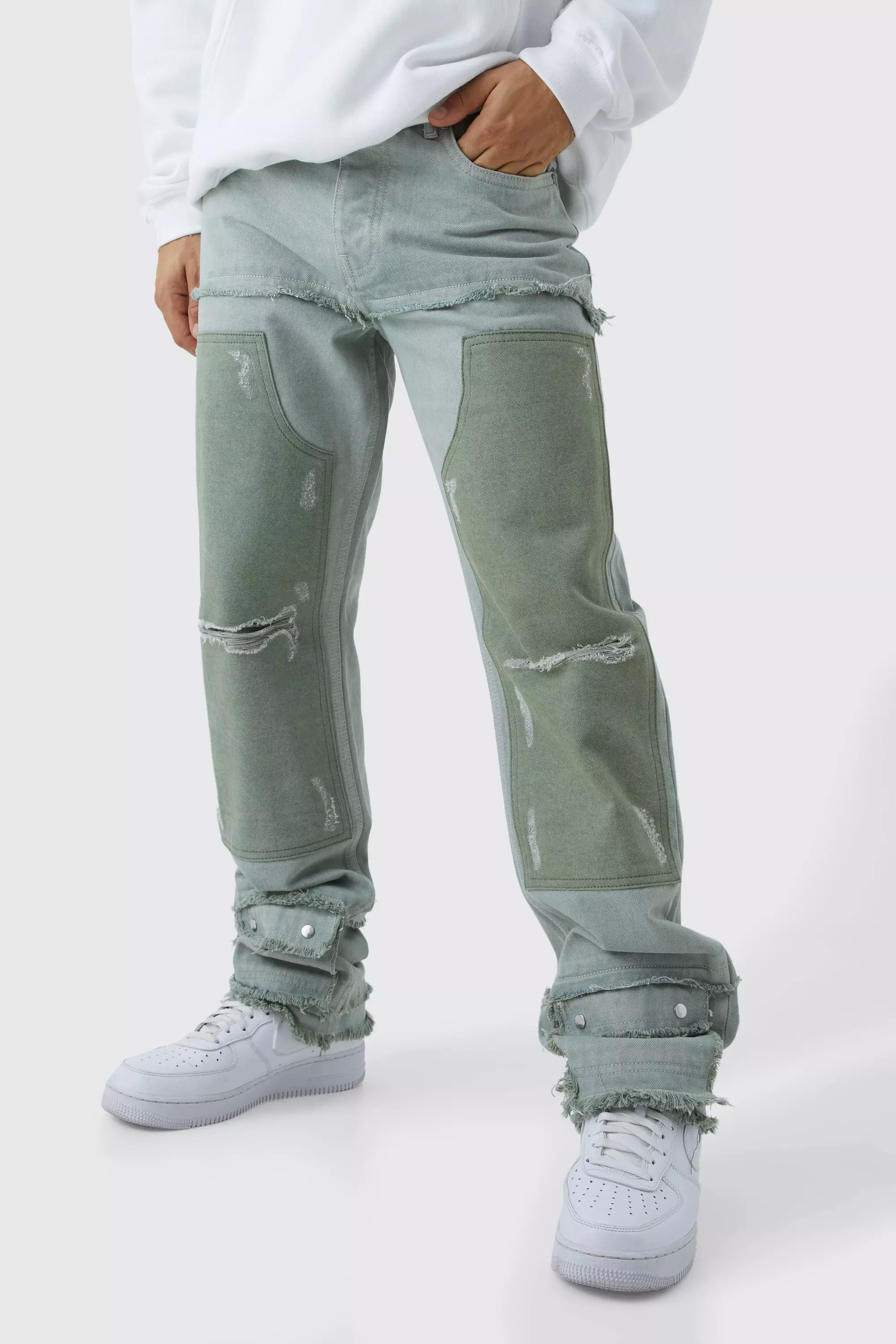 Relaxed Fit Frayed Edge Jeans