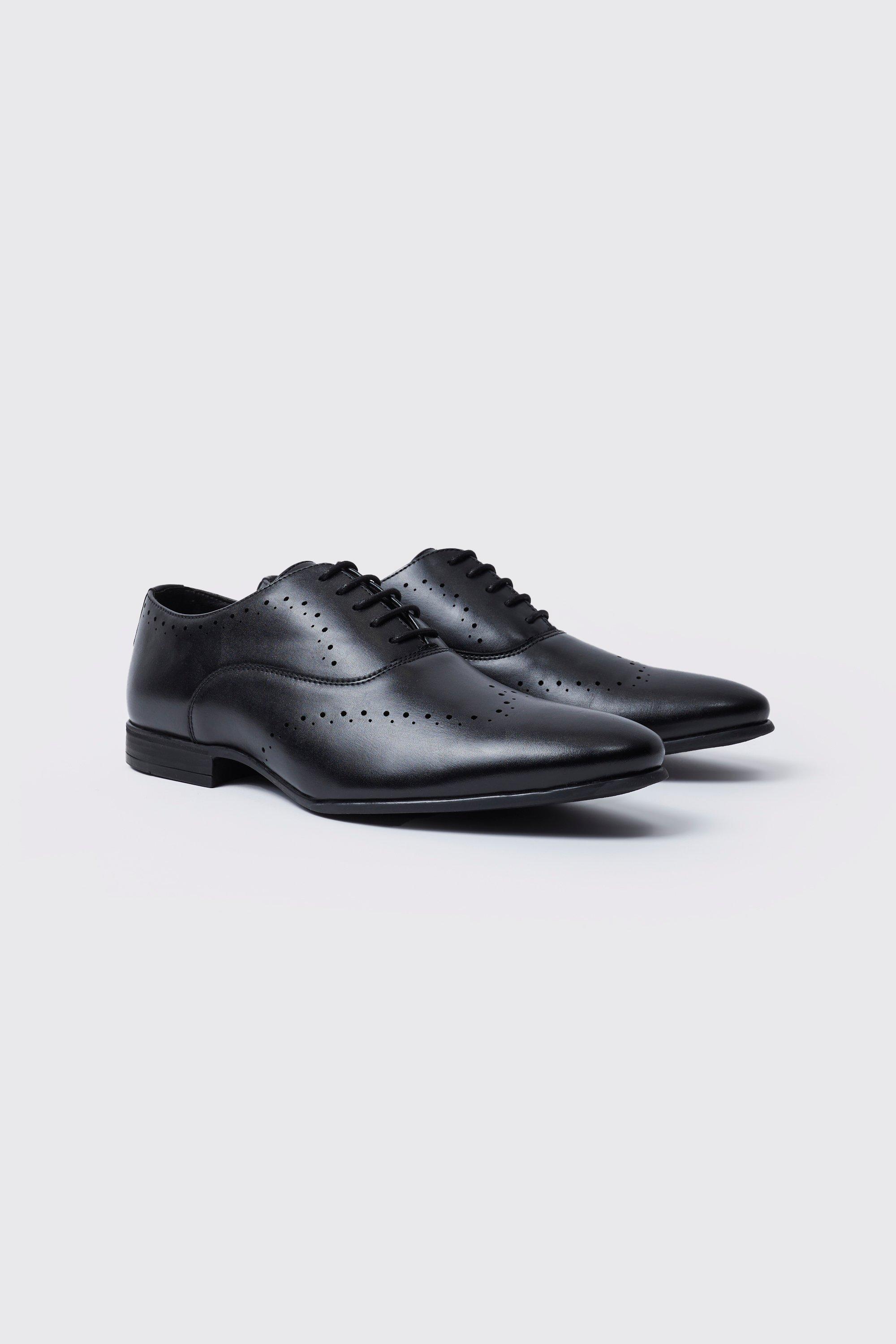 chaussures derby perforées homme - noir - 43, noir