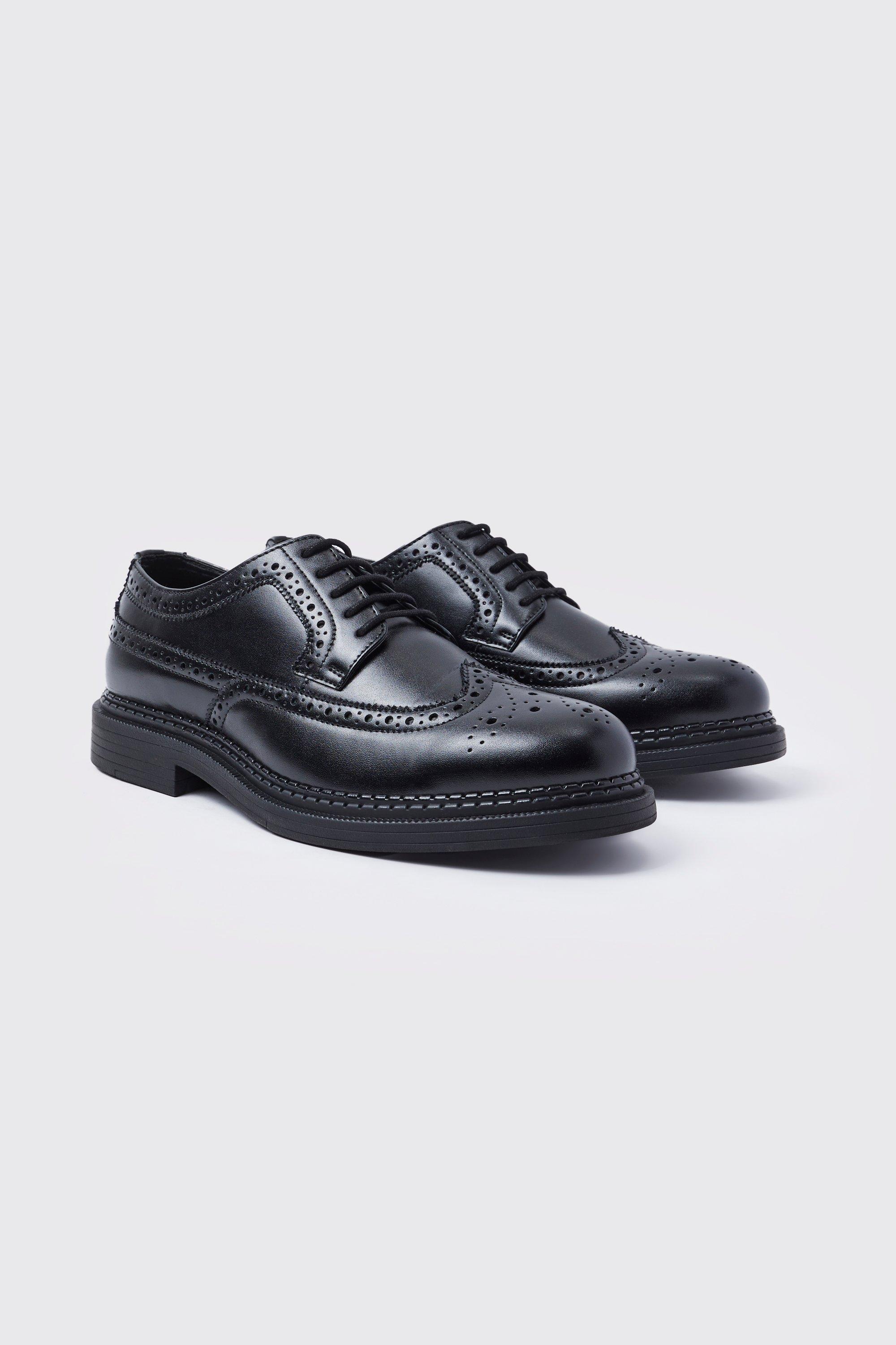 chaussures derbies classiques en simili homme - noir - 46, noir