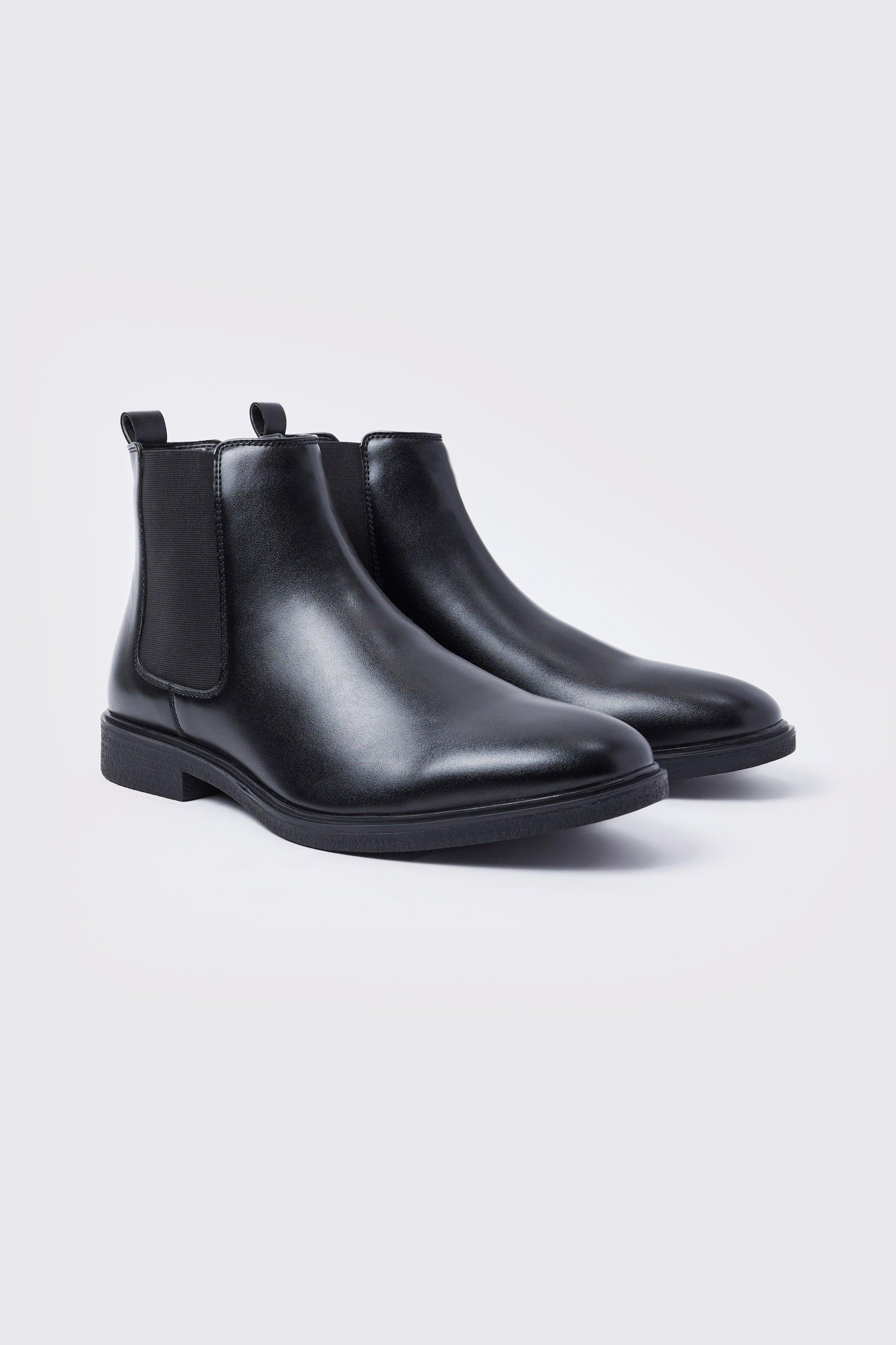 Boohoo Klassieke Nepleren Chelsea Boots, Black