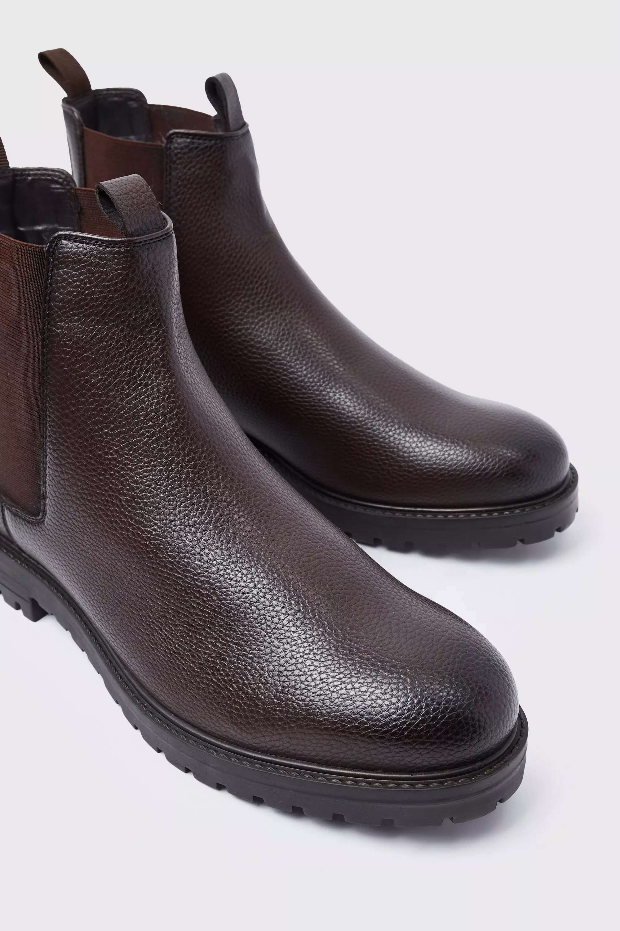 Faux leather chelsea outlet boots mens