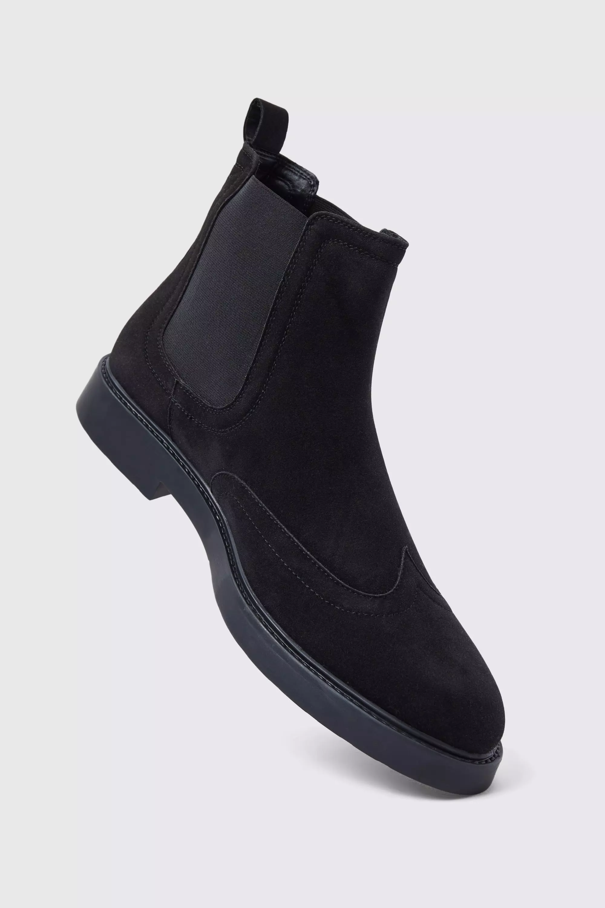 Black faux hotsell suede chelsea boots