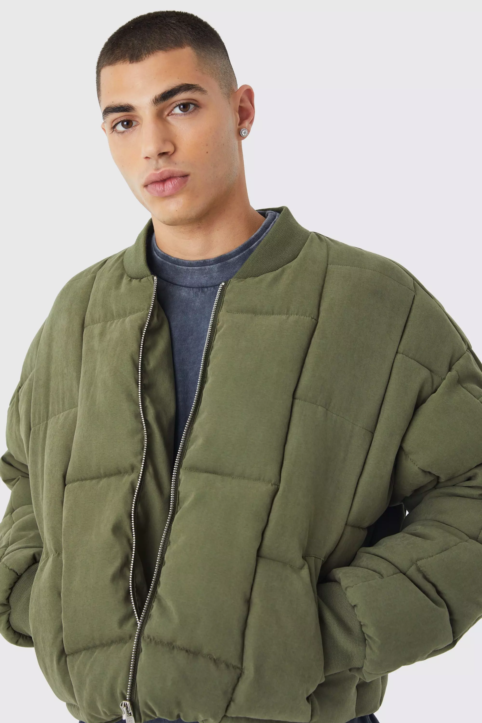 ASOS DESIGN lightweight bomber jacket in green