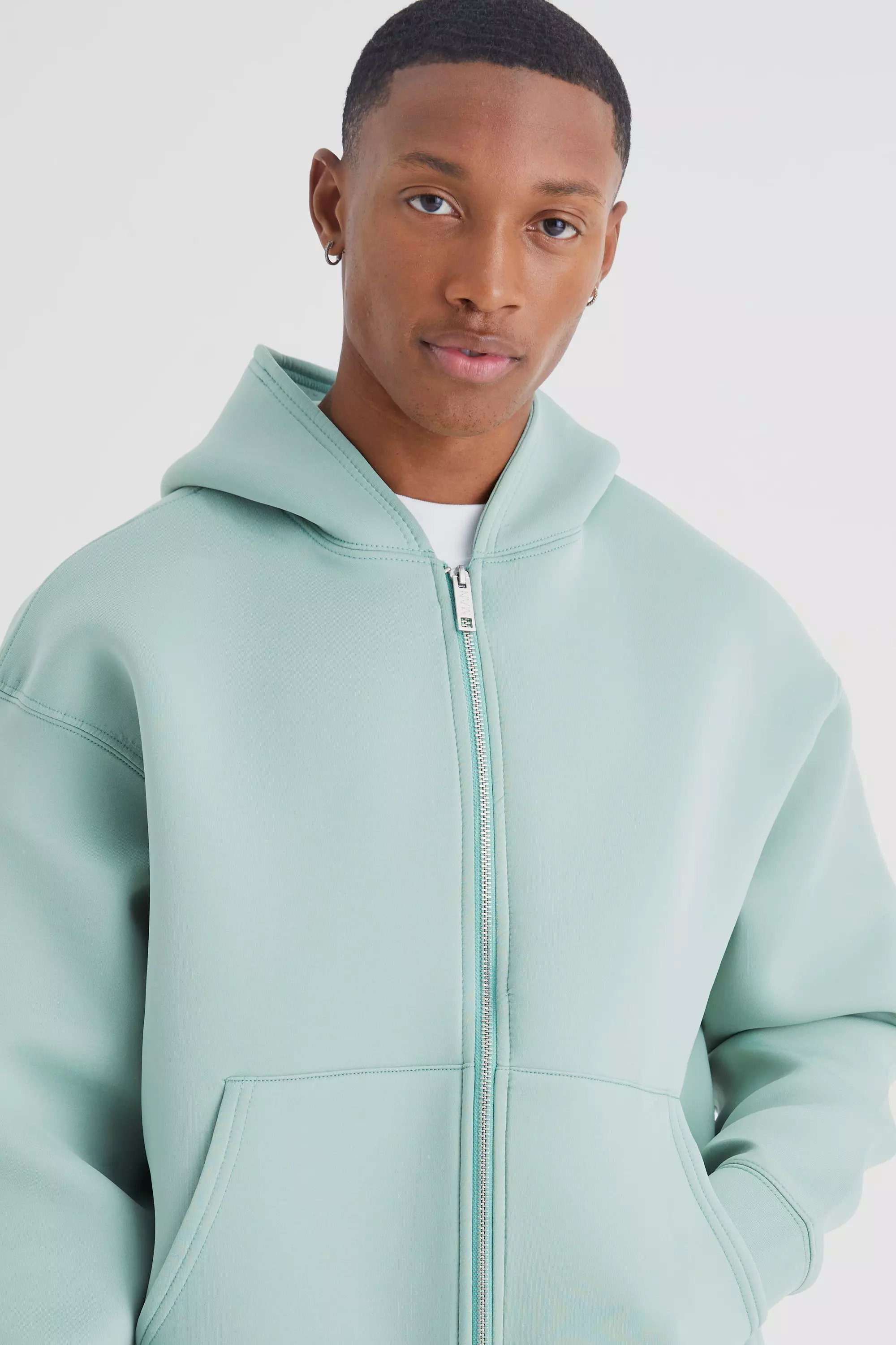 Plus Oversized Boxy Bonded Scuba Hoodie