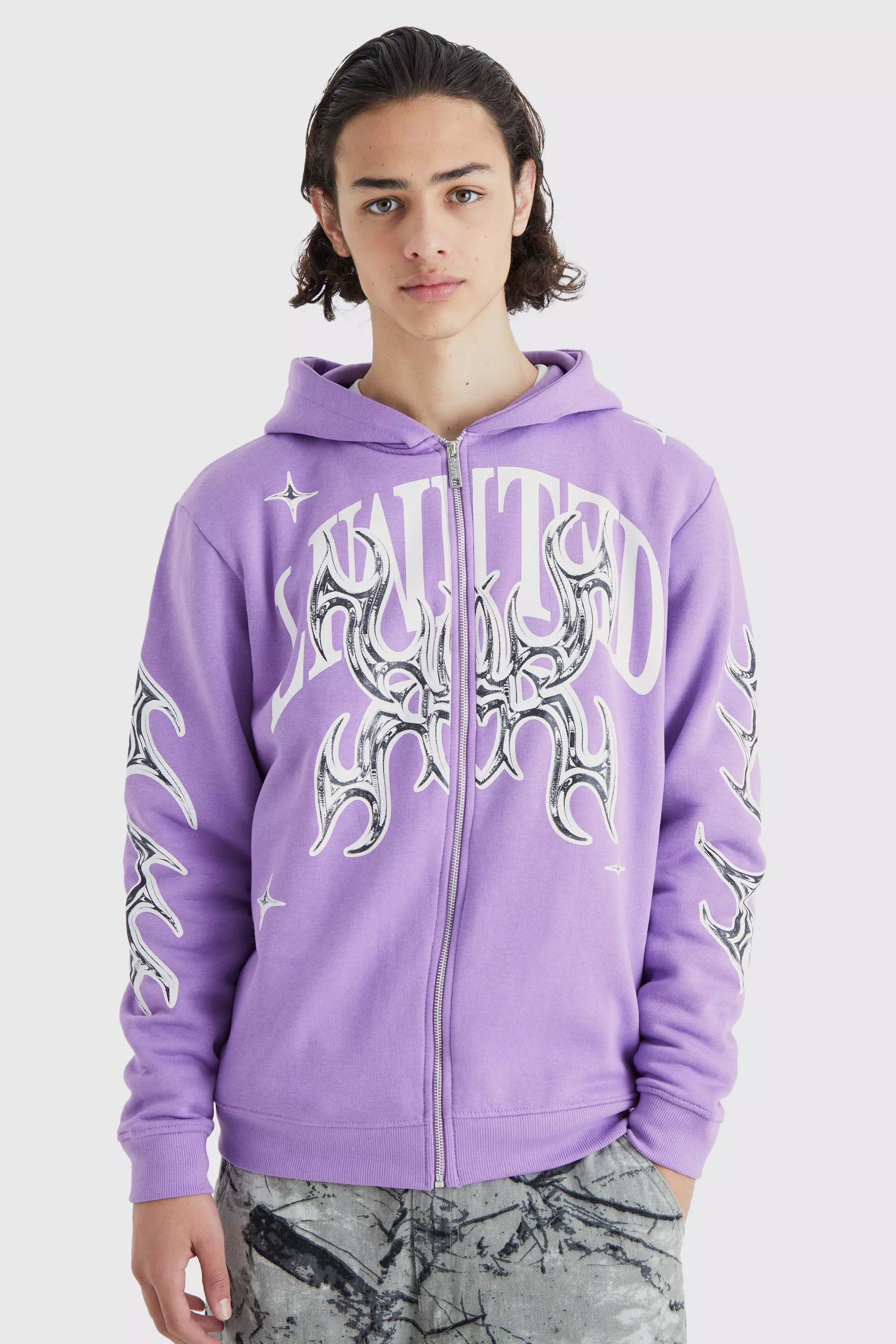 Oversized Fleece Logo Graphic Hoodie