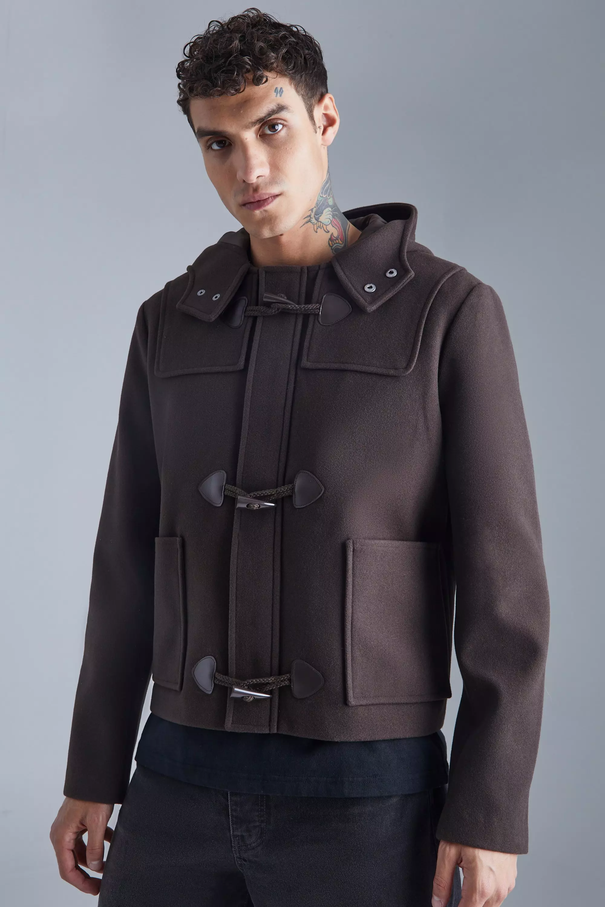 Boxy Melton Duffle Coat