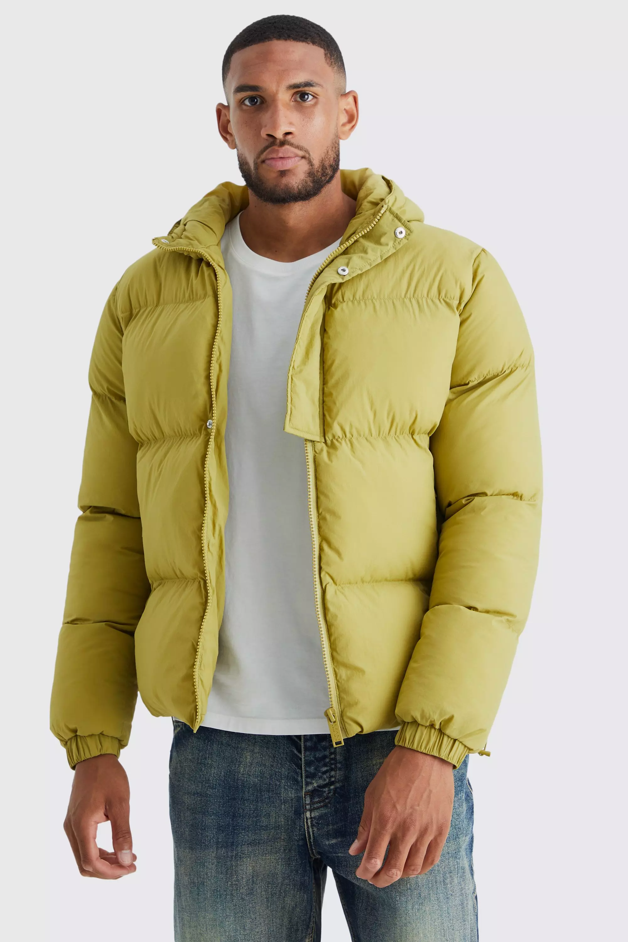 Half puffer hotsell jacket mens