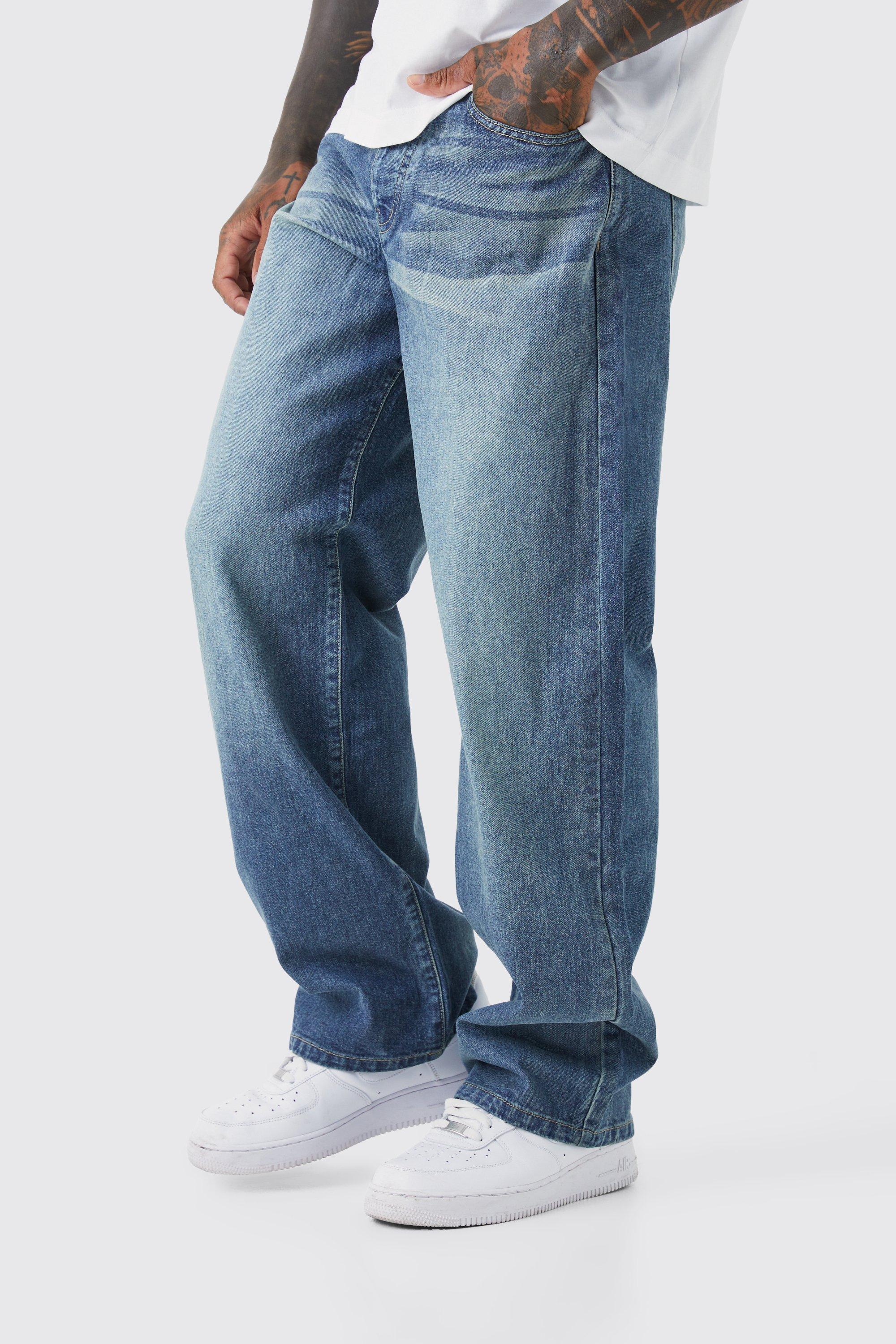 Image of Jeans extra comodi in denim rigido, Azzurro
