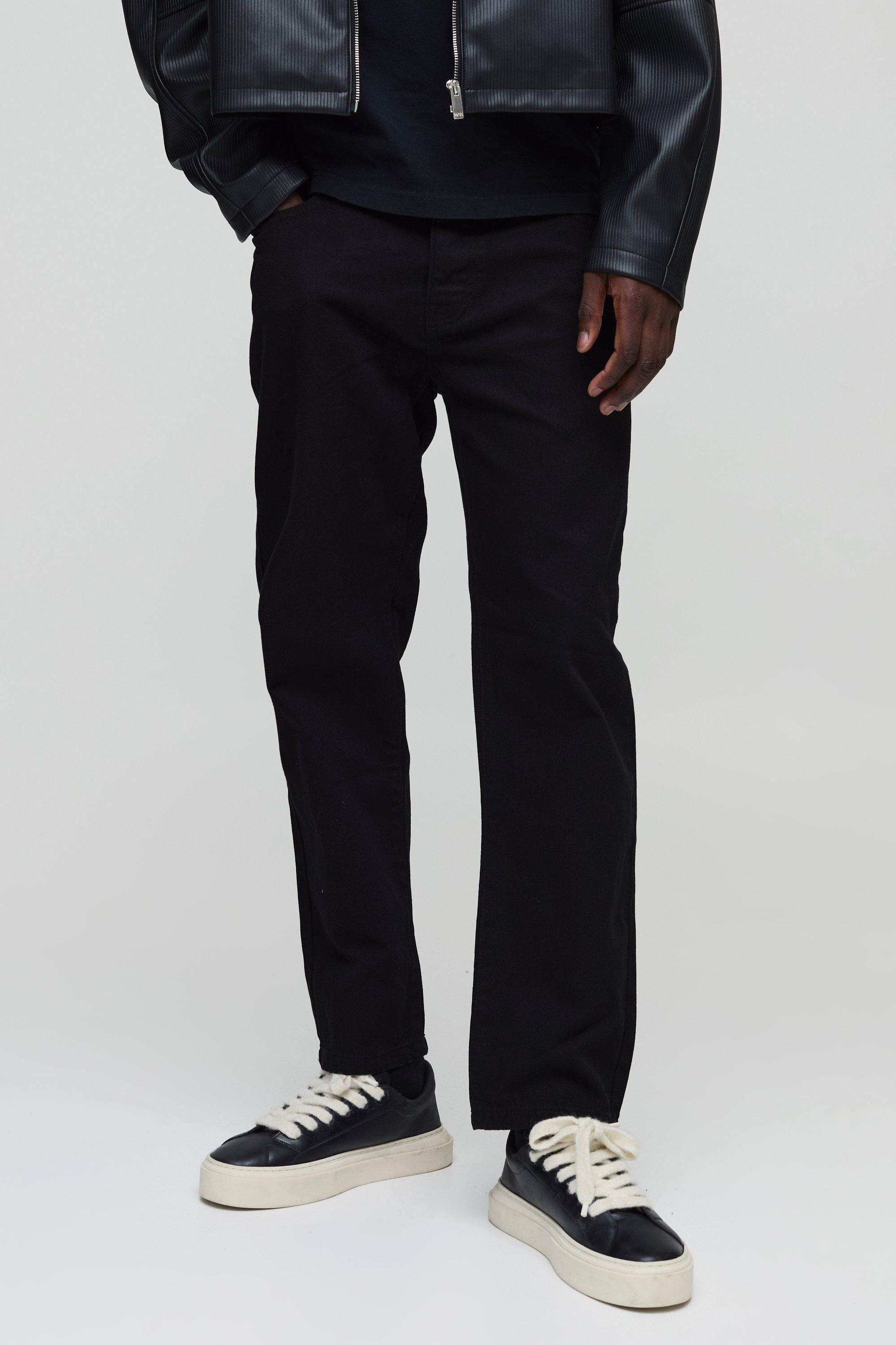 Jeans affusolati in denim rigido, Nero