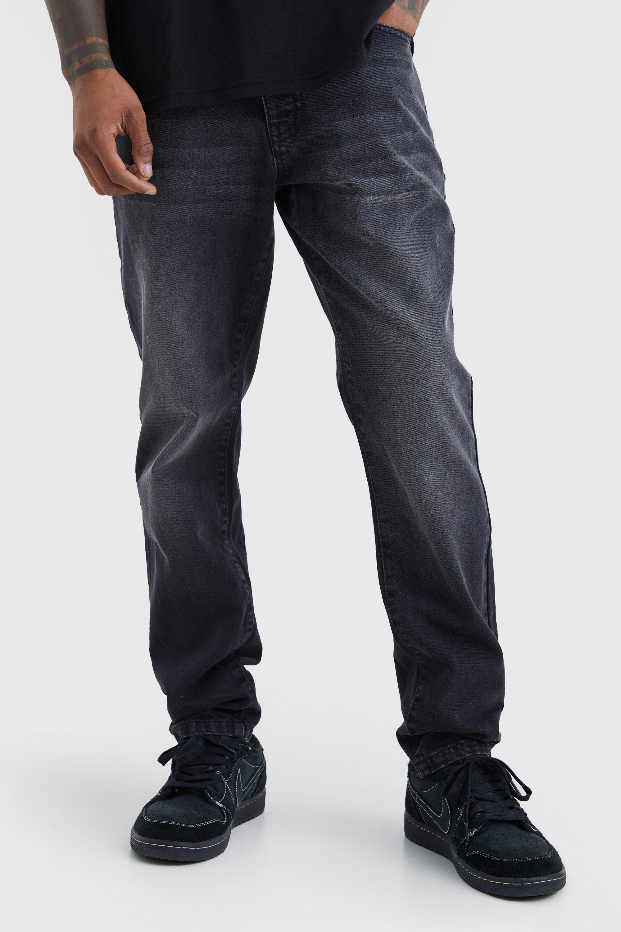 Image of Jeans Slim Fit in denim rigido, Nero