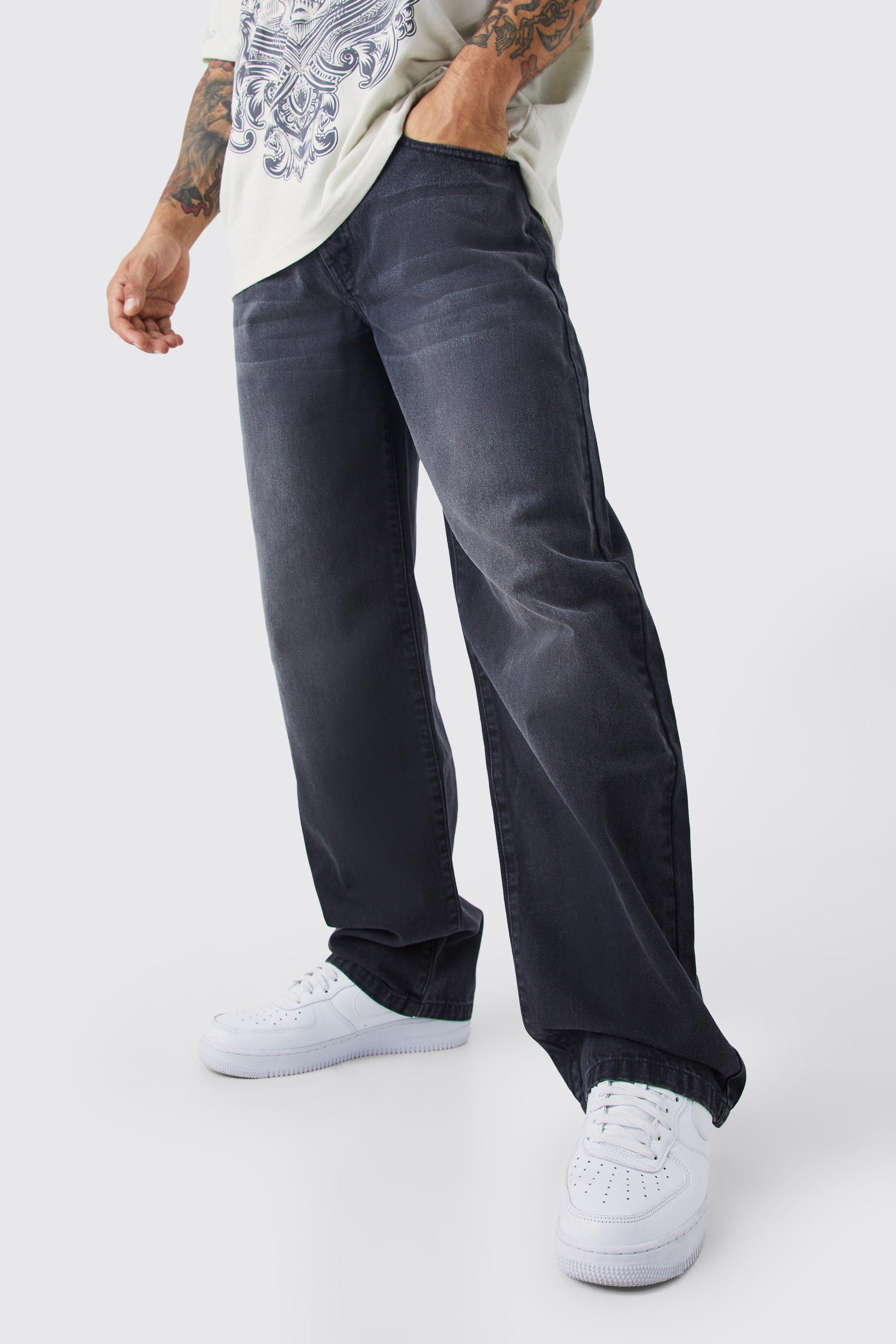 Image of Jeans extra comodi in denim rigido, Nero
