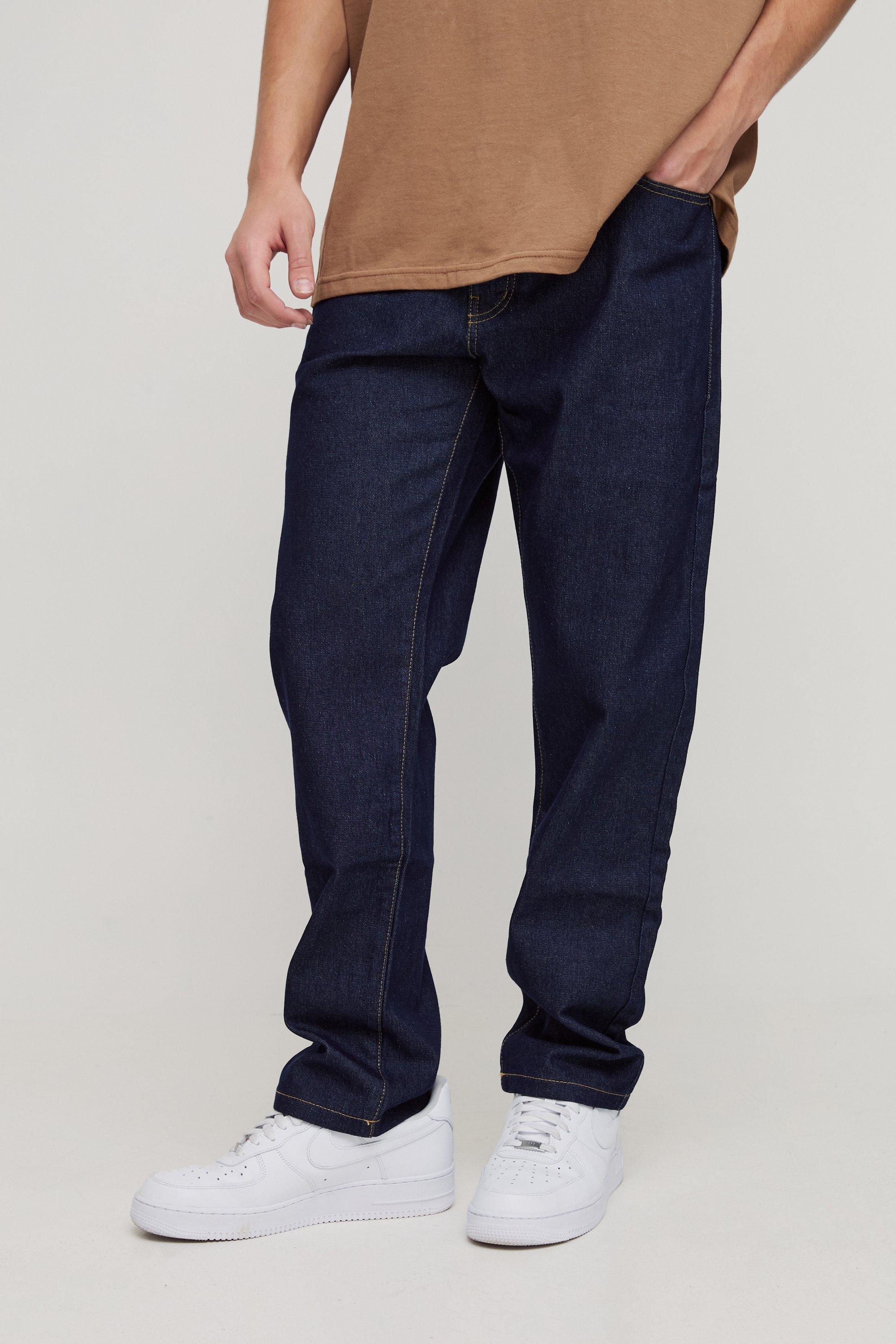 Mens Blue Straight Rigid Jean, Blue