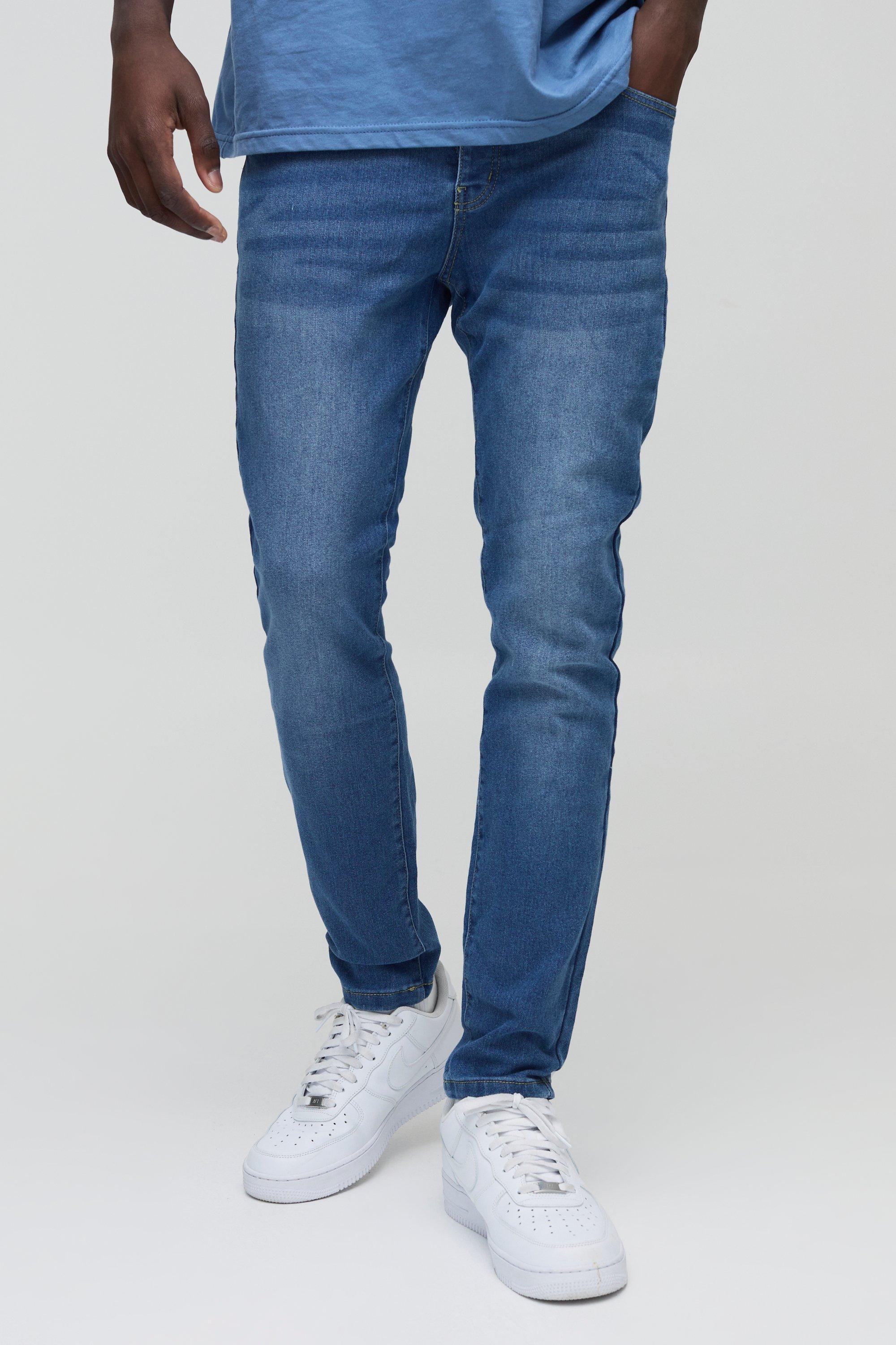 Mens Blue Skinny Stretch Jean, Blue