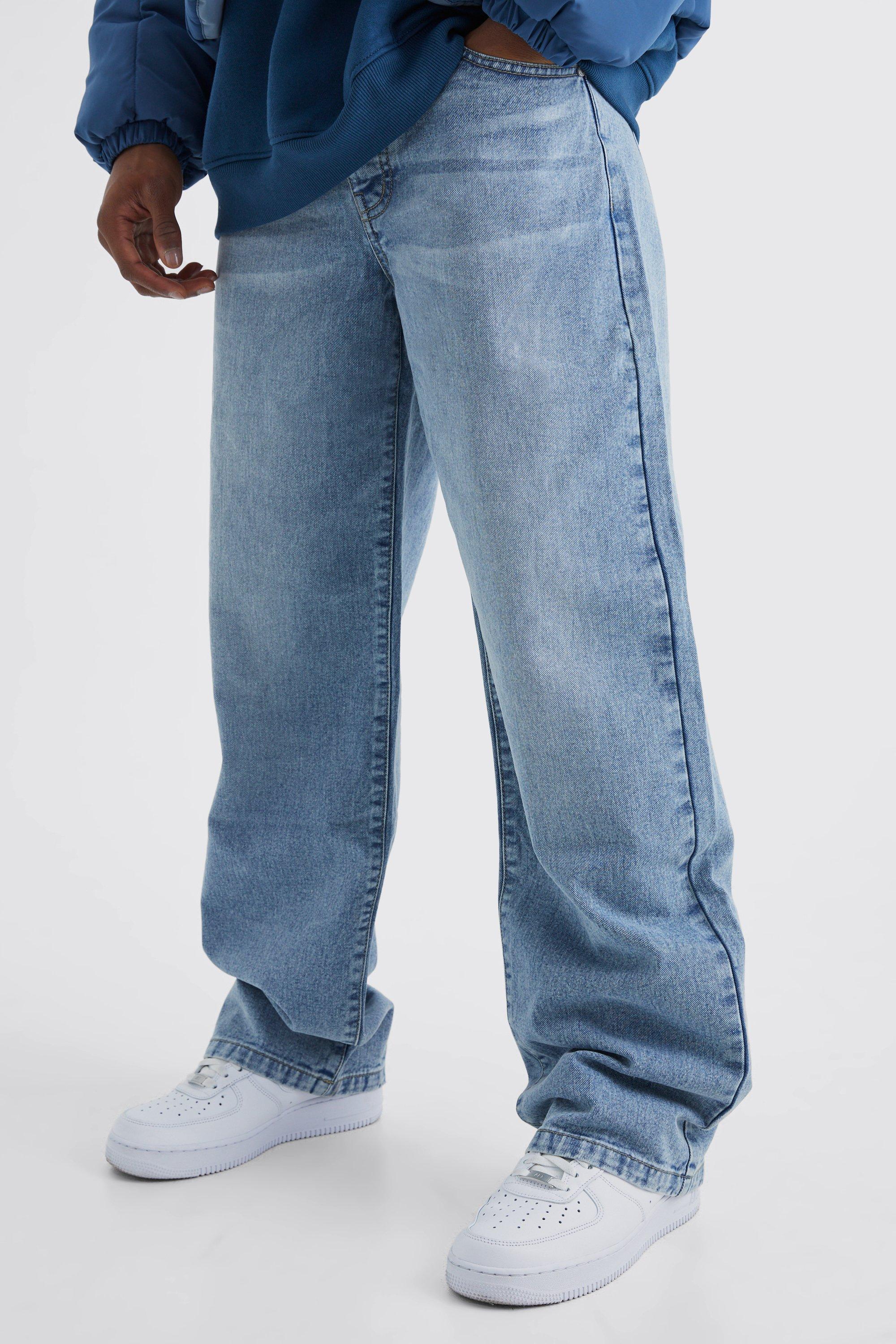 Image of Jeans extra comodi in denim rigido, Azzurro