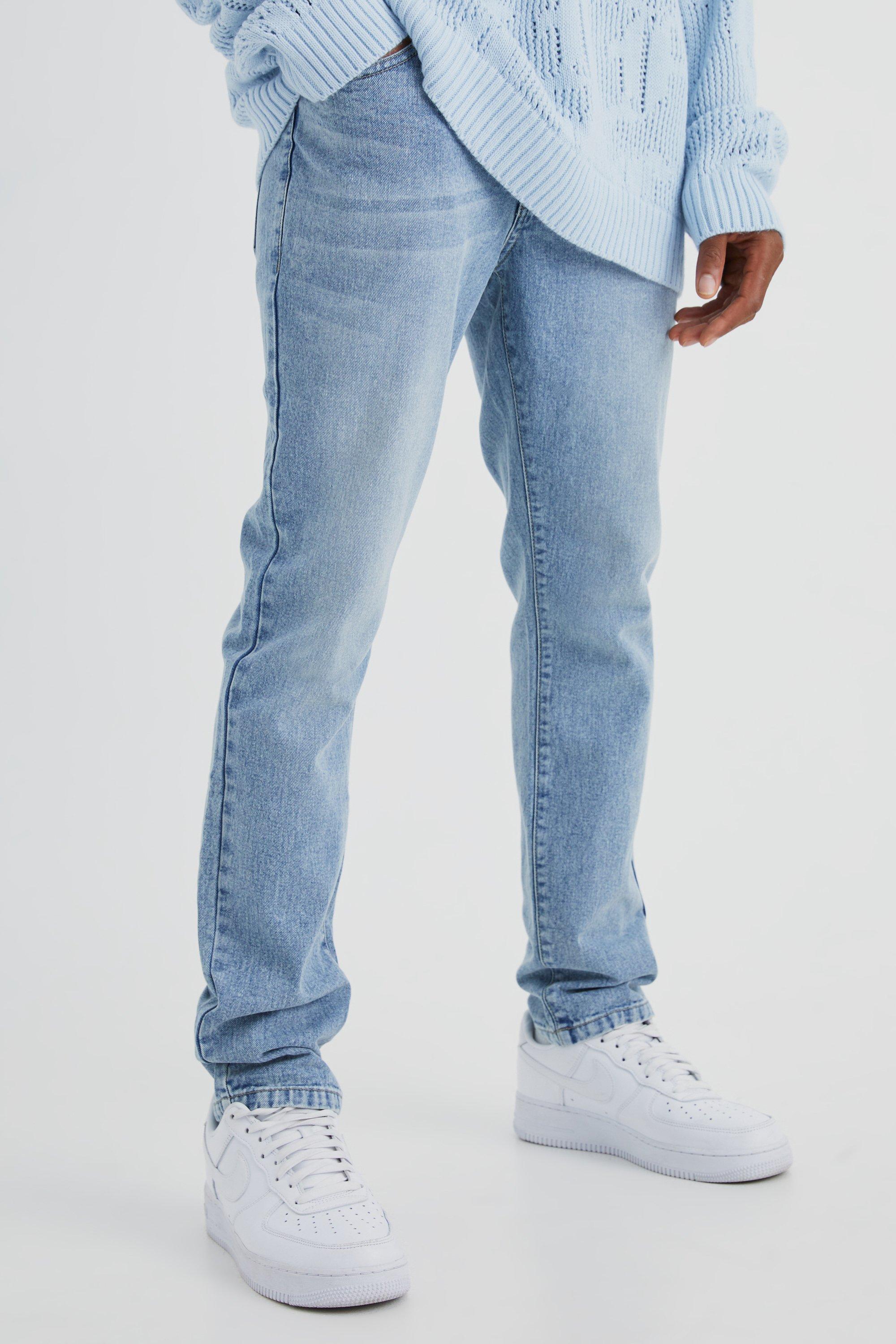 Image of Jeans Slim Fit in denim rigido, Azzurro