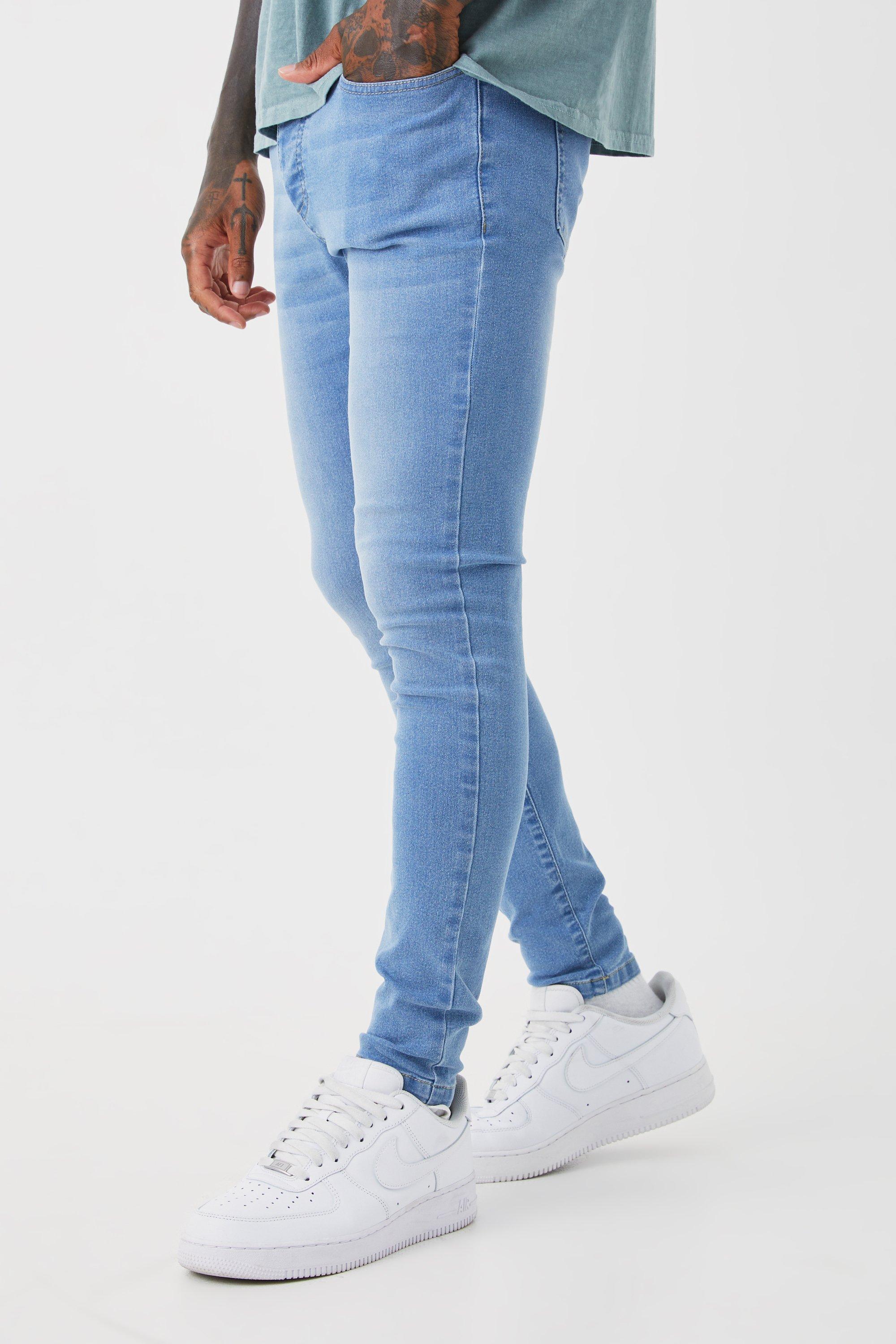 Jeans Super Skinny Fit in Stretch, Azzurro