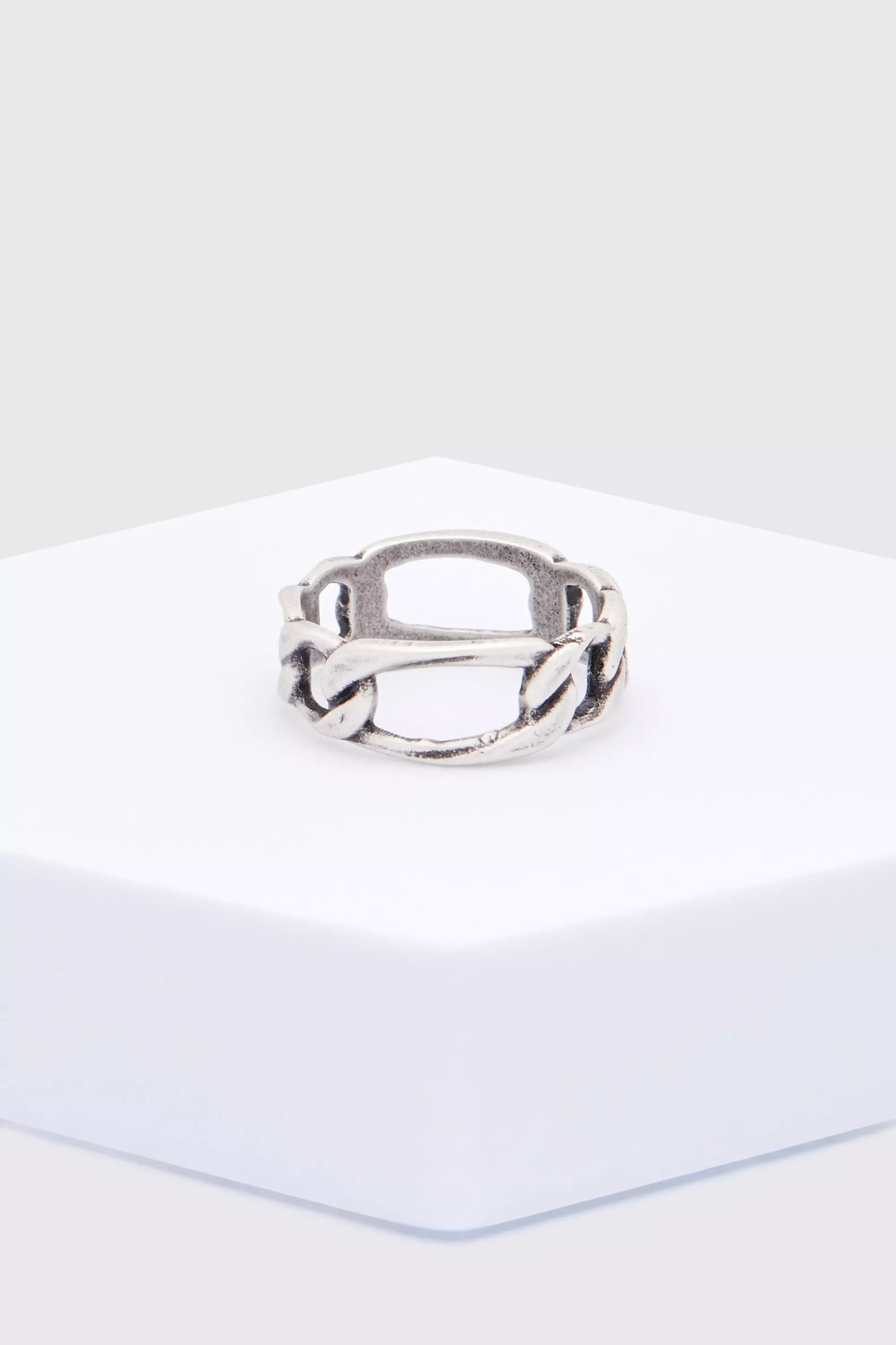 CD Icon Chain Link Ring Silver